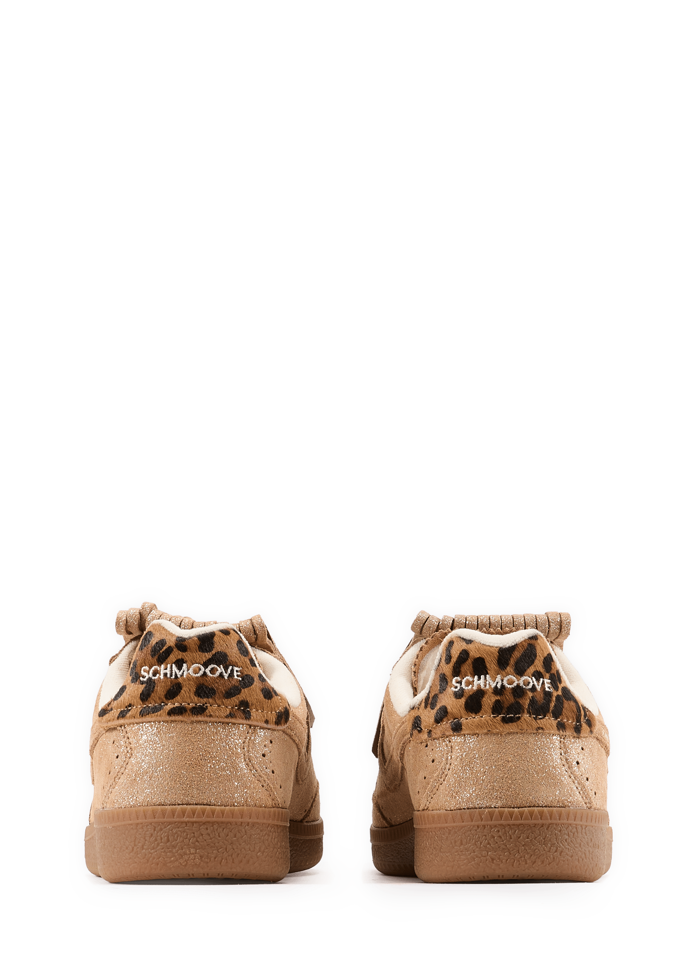 Baskets basses en cuir pailleté SCHMOOVE Beige
