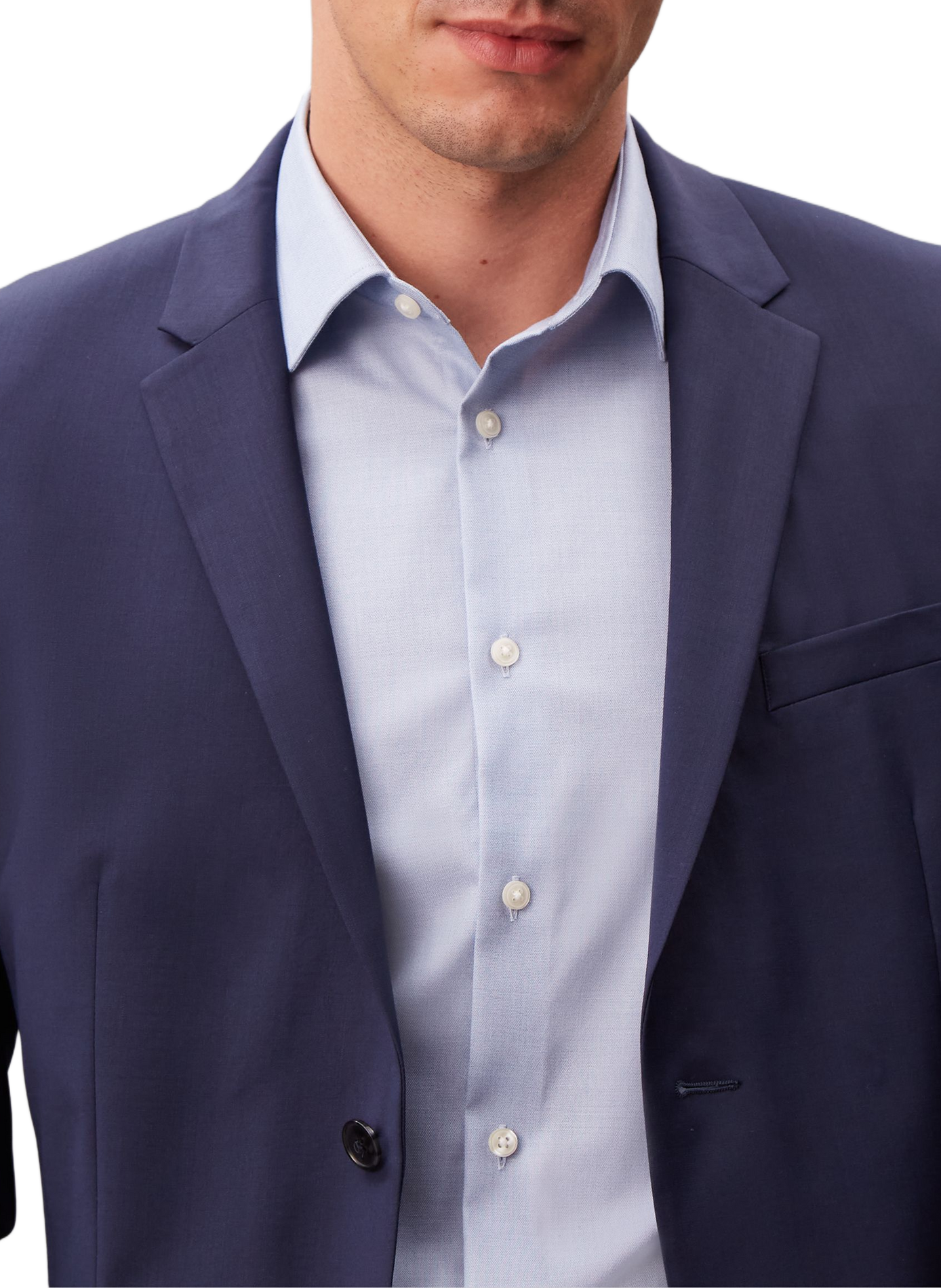 Gerade geschnittenes Hemd aus Baumwollmischgewebe CALVIN KLEIN Blau