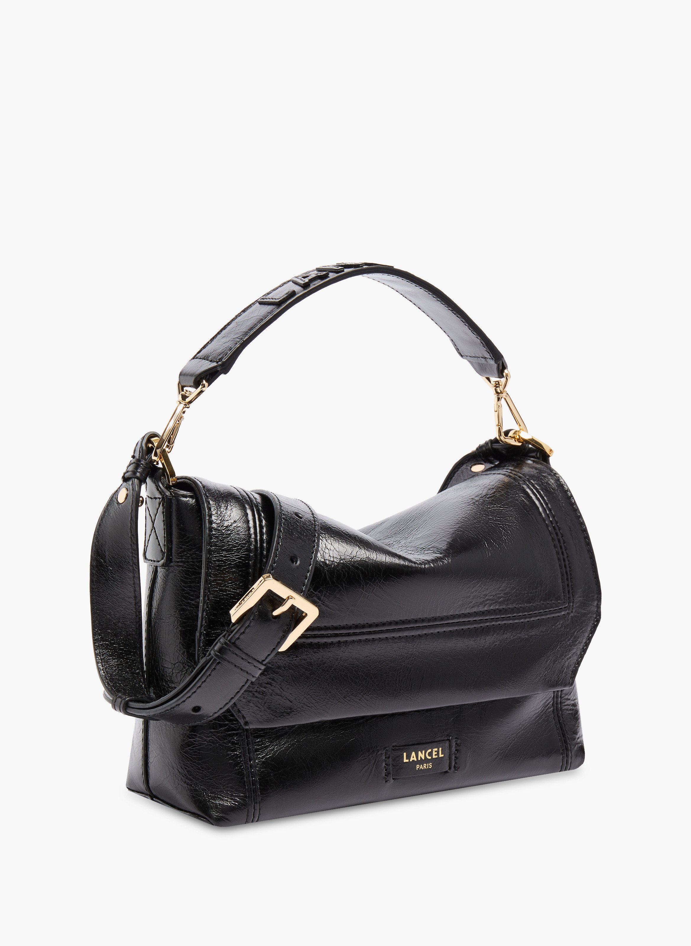 Sac à rabat ninon soft m de lancel - noir LANCEL Noir