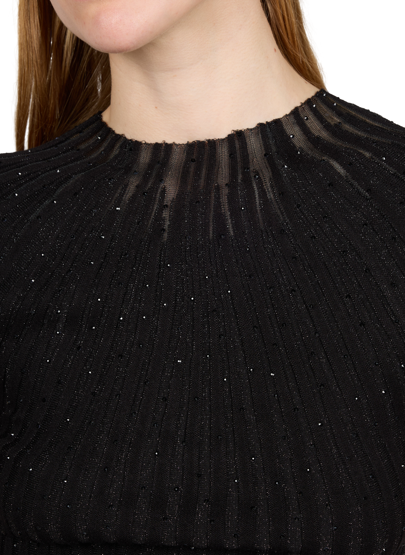 Fitted YOKE Top with Rhinestones GUESS Black