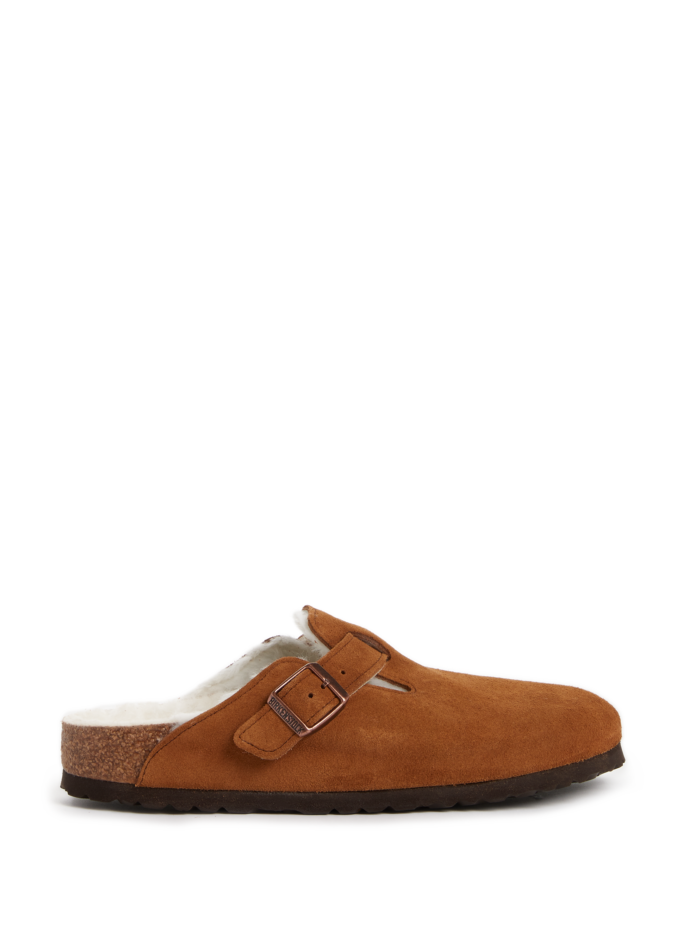 BIRKENSTOCK Boston fur-lined mules Green