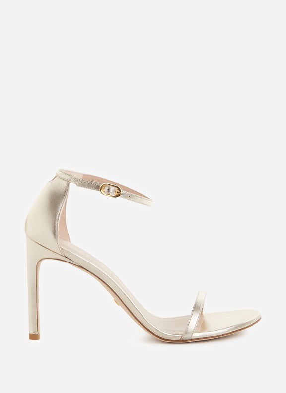 Sandales à talon en cuir | Argent