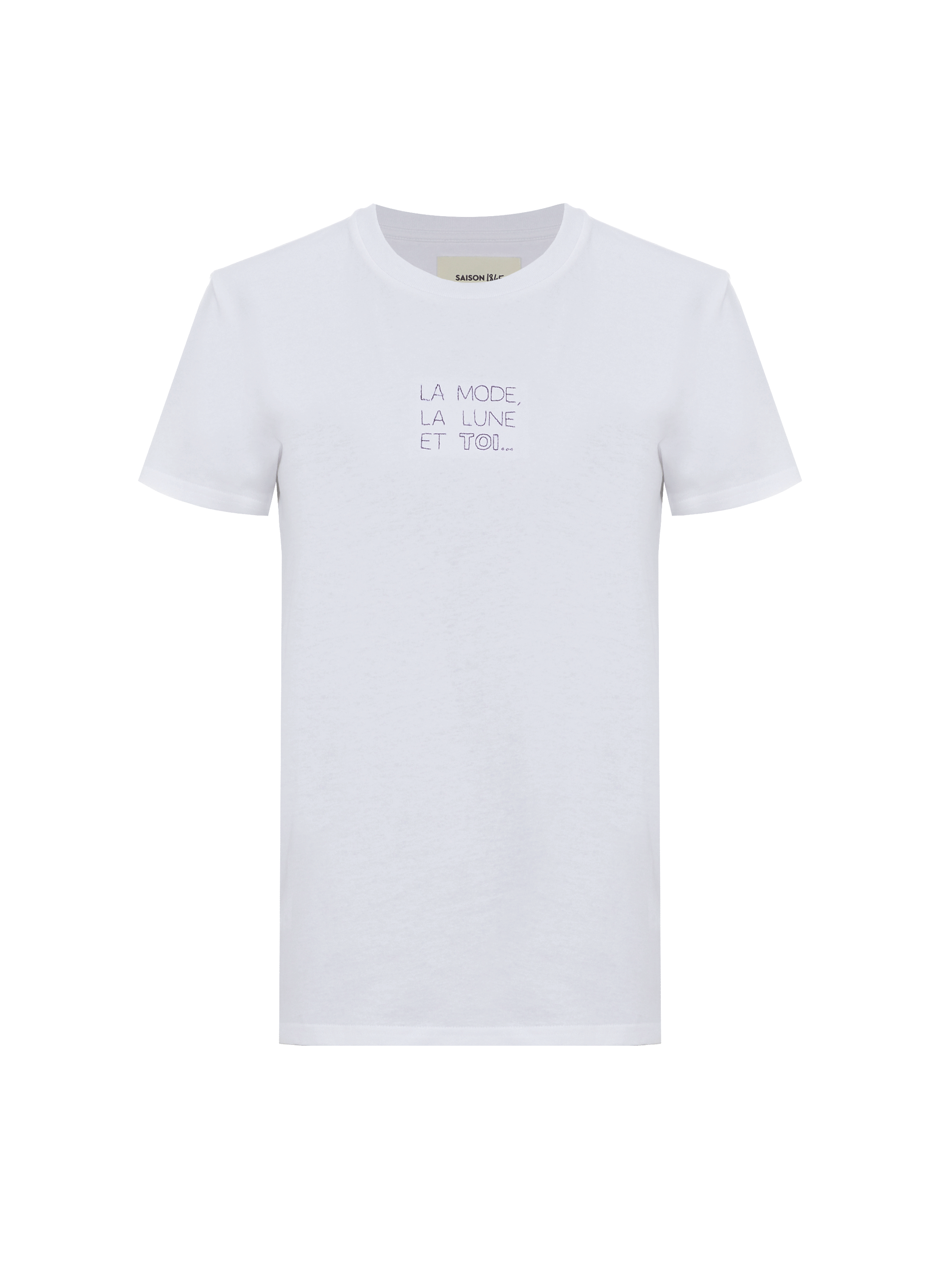 T-shirt with embroidered inscription SAISON 1865 White