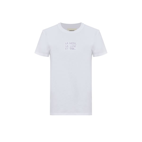 T-shirt à inscription brodée