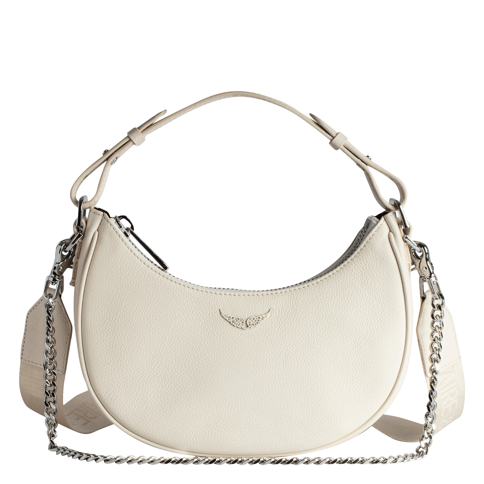 Sac épaule en cuir moonrock ZADIG&VOLTAIRE Blanc