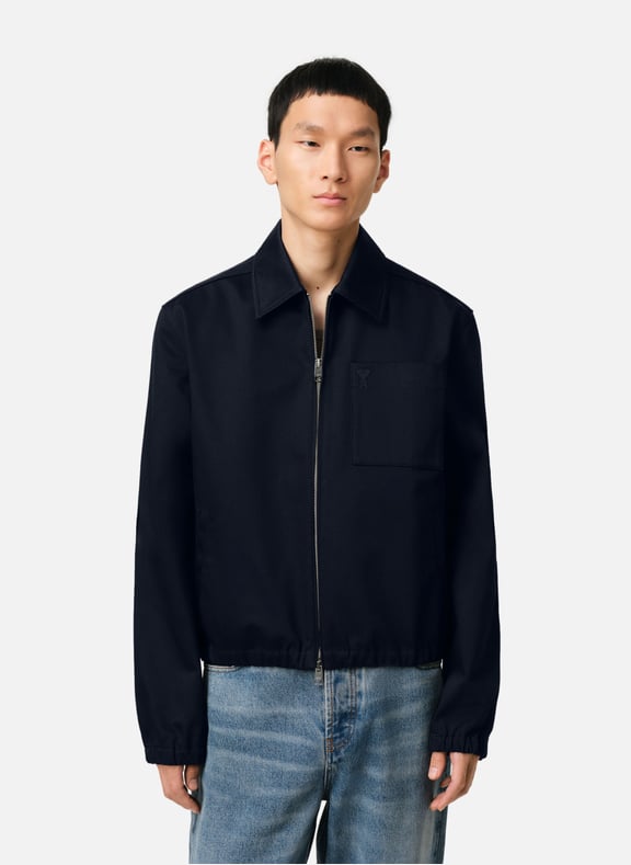 Blouson zippé ami de coeur Bleu by AMI PARIS AMI PARIS Blouson zippé ami de coeur Bleu