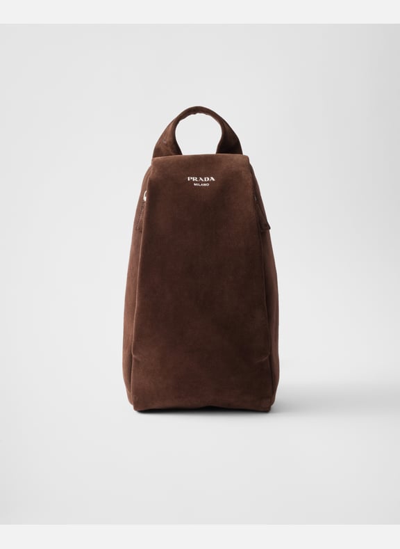 Sac à dos en veau velours Marron by PRADA PRADA Sac à dos en veau velours Marron