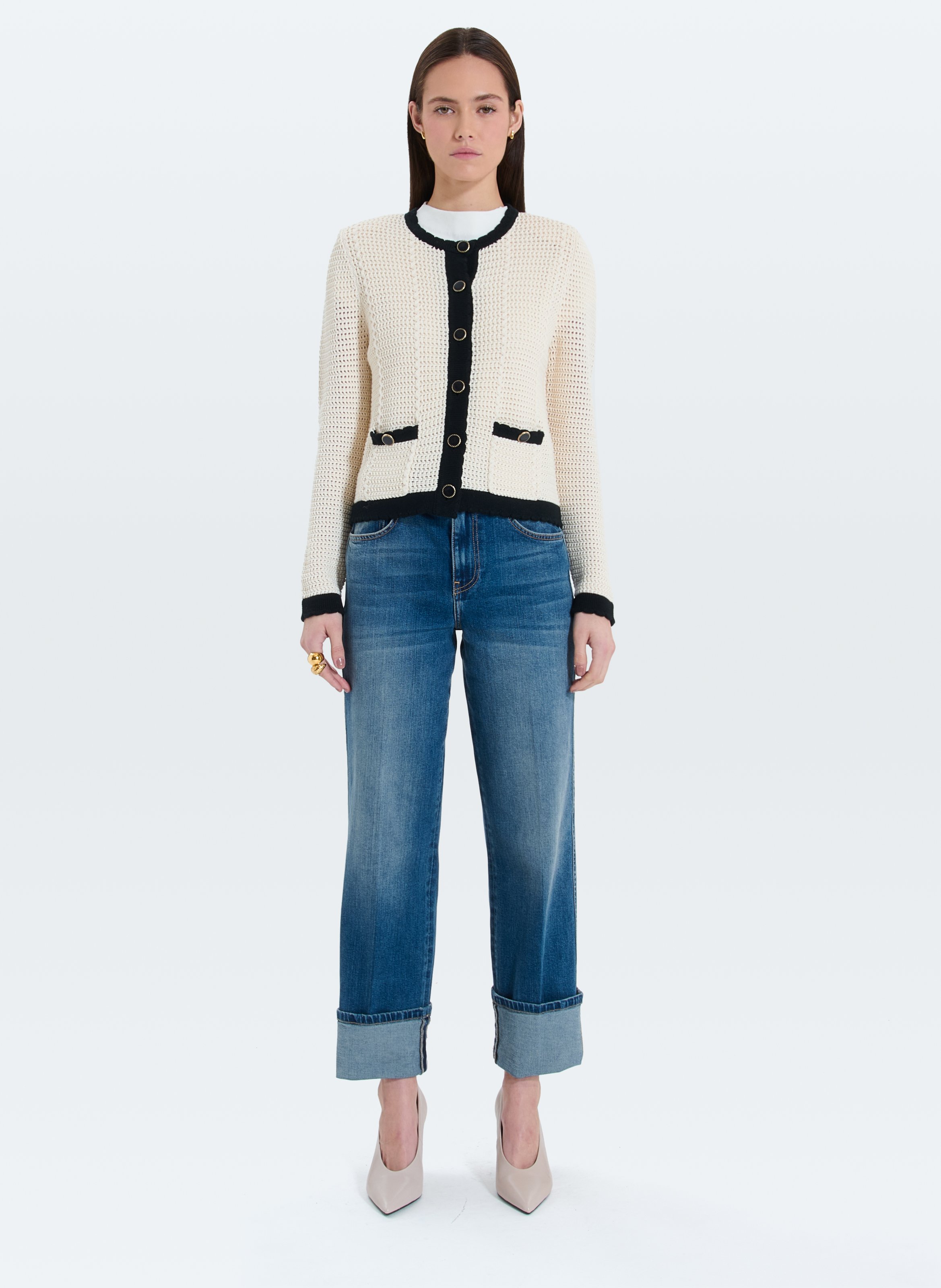 Gilet ecru droit - gully Blanc