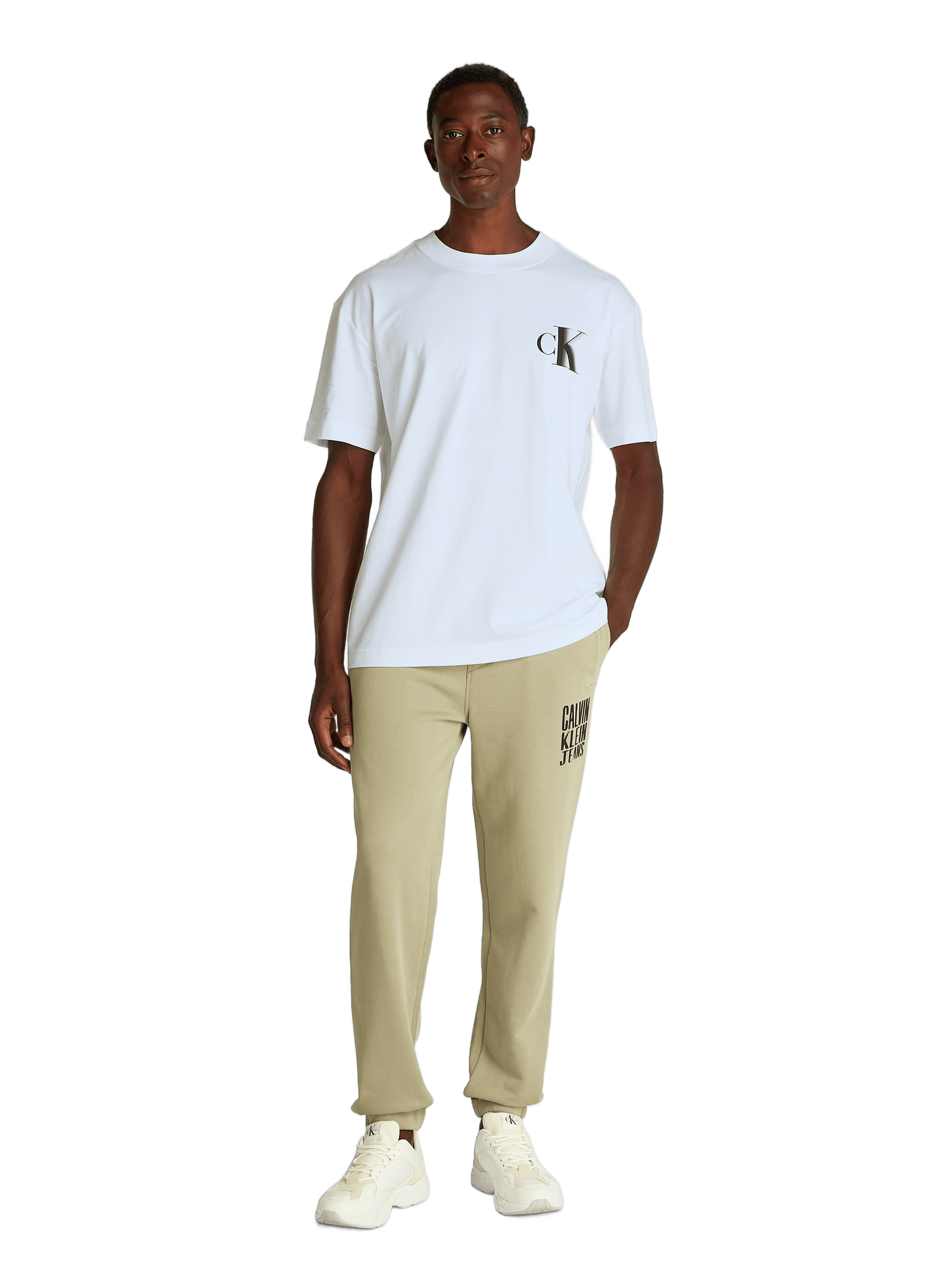 Straight printed cotton T-shirt CALVIN KLEIN White