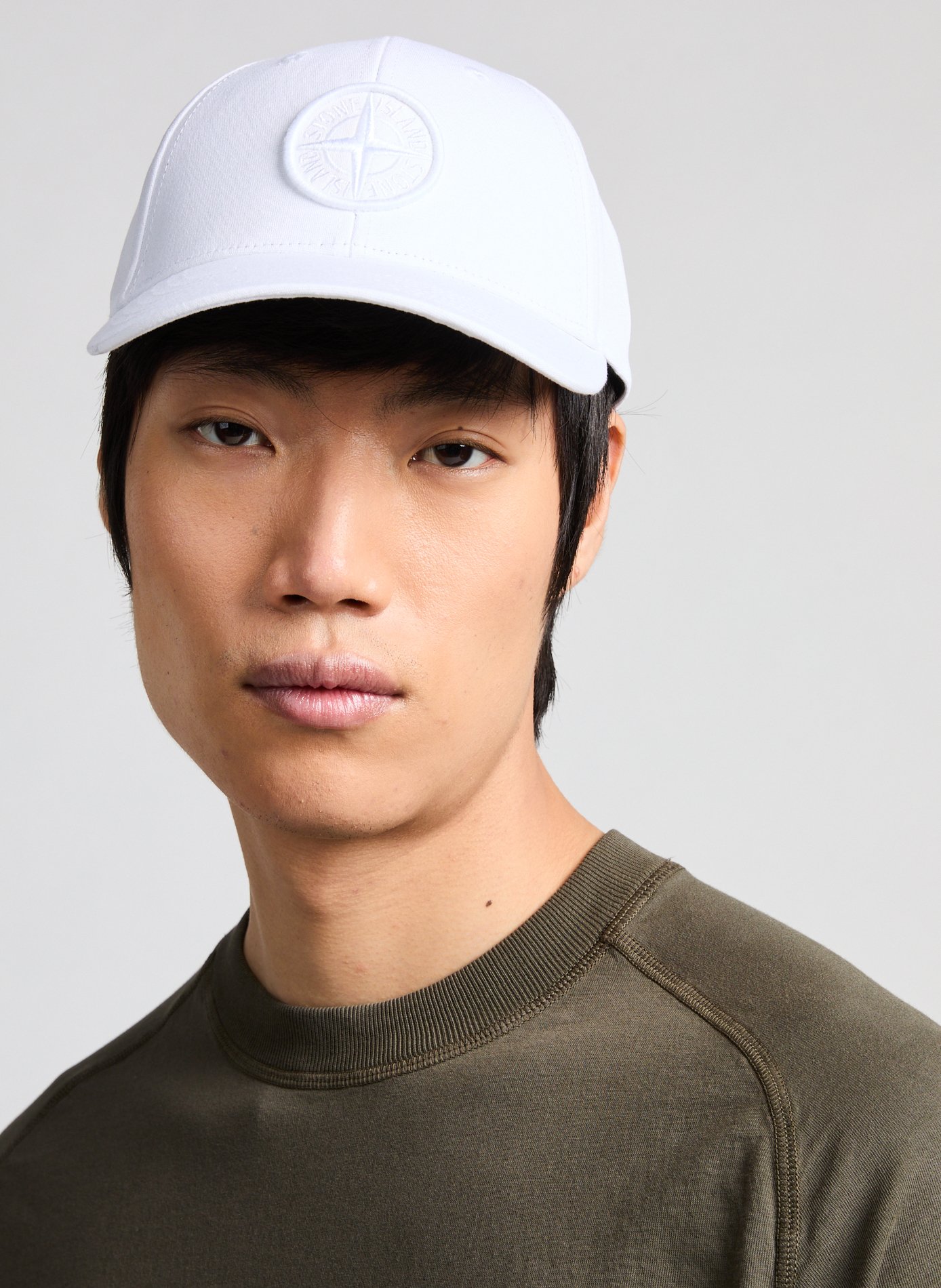 Cotton baseball cap with logo STONE ISLAND White