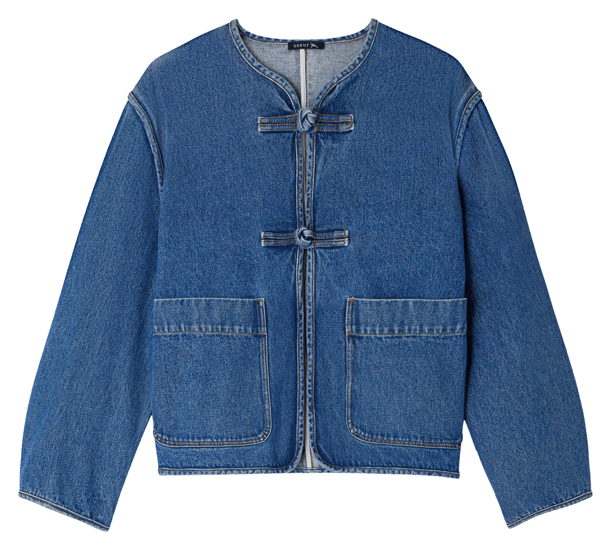 Veste droite en coton agatha SOEUR Bleu