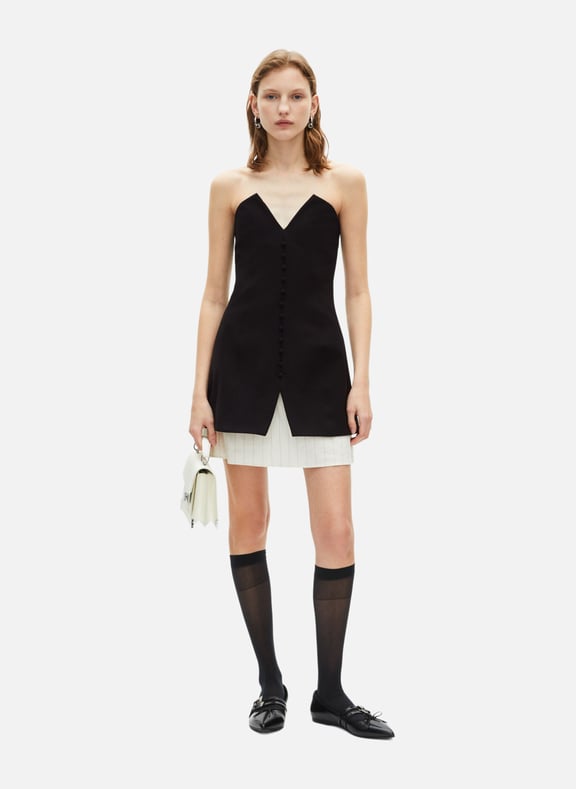 Robe courte bustier bi-matière Noir by THE KOOPLES THE KOOPLES Robe courte bustier bi-matière Noir