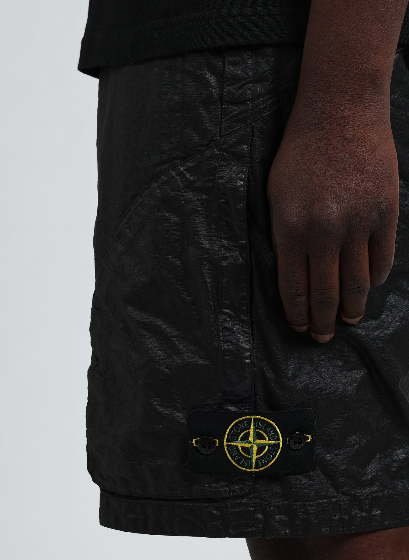 Bermuda texturé à logo  Noir