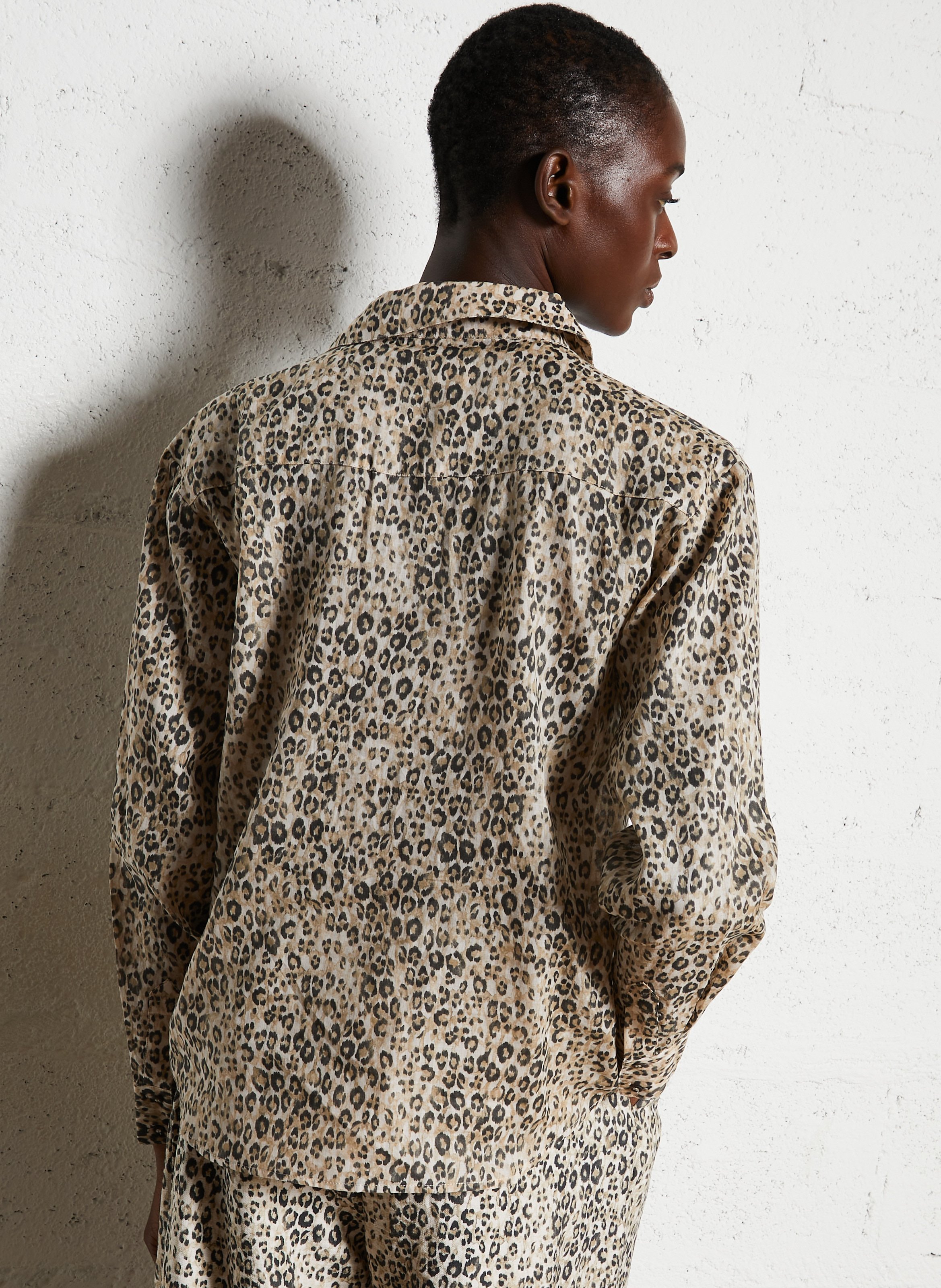 Chemise droite boutonnée à motif léopard sonia MAISON 123 Gris