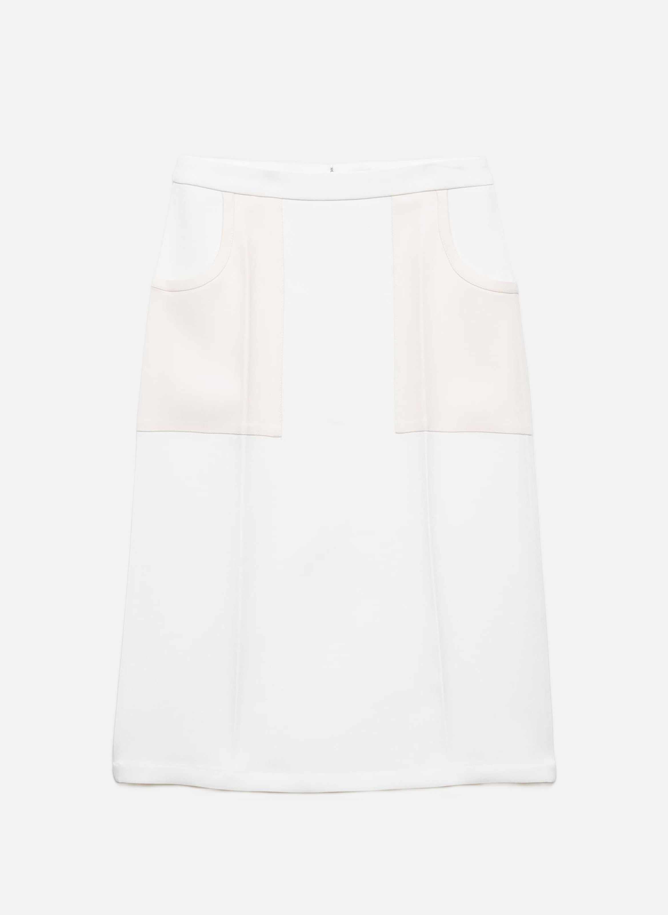 Jupe en soie sablée compacte PRADA Blanc