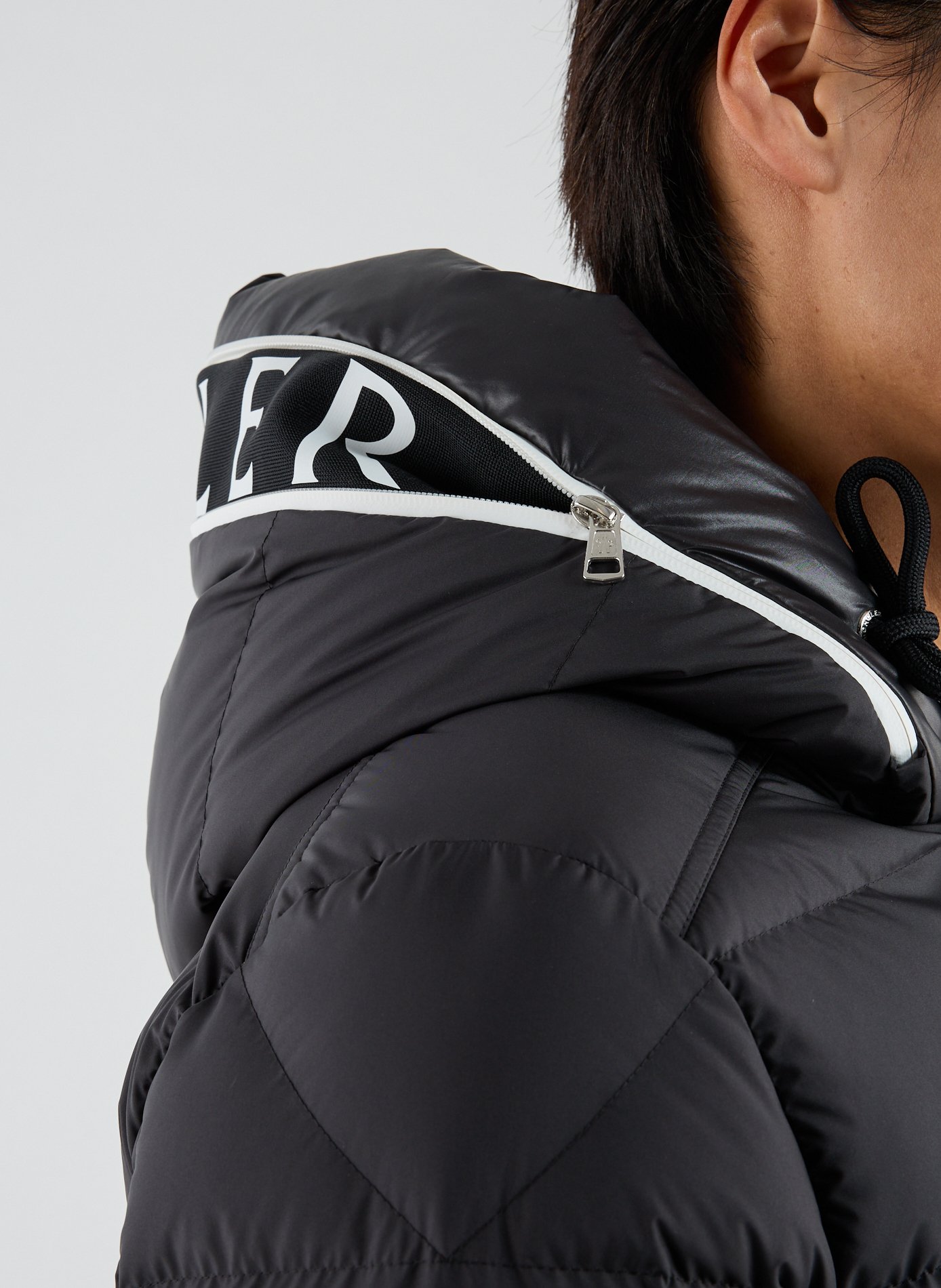 Down jacket with logo MONCLER Black