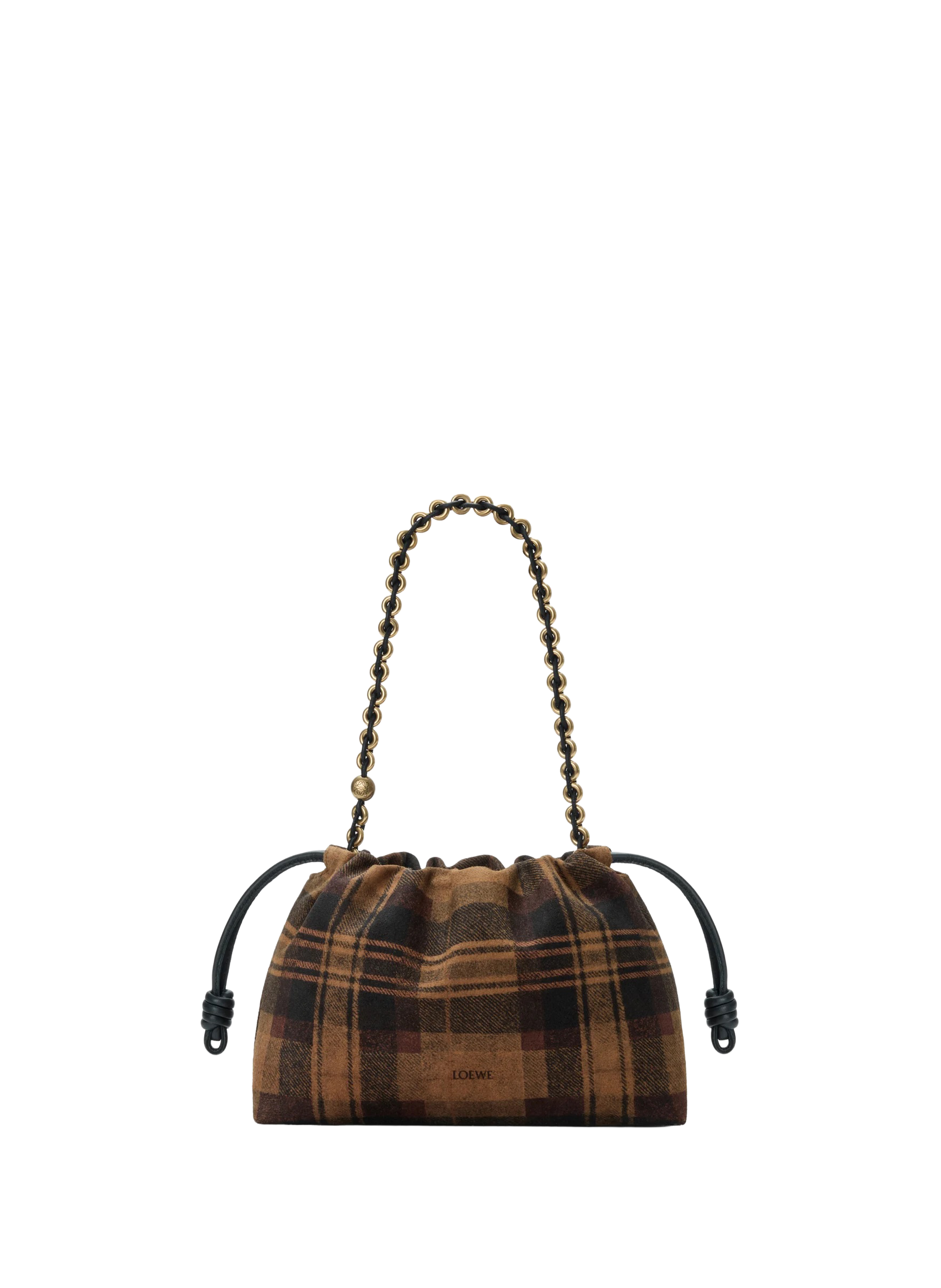 Flamenco purse medium tartan in suede leather LOEWE Multicolour