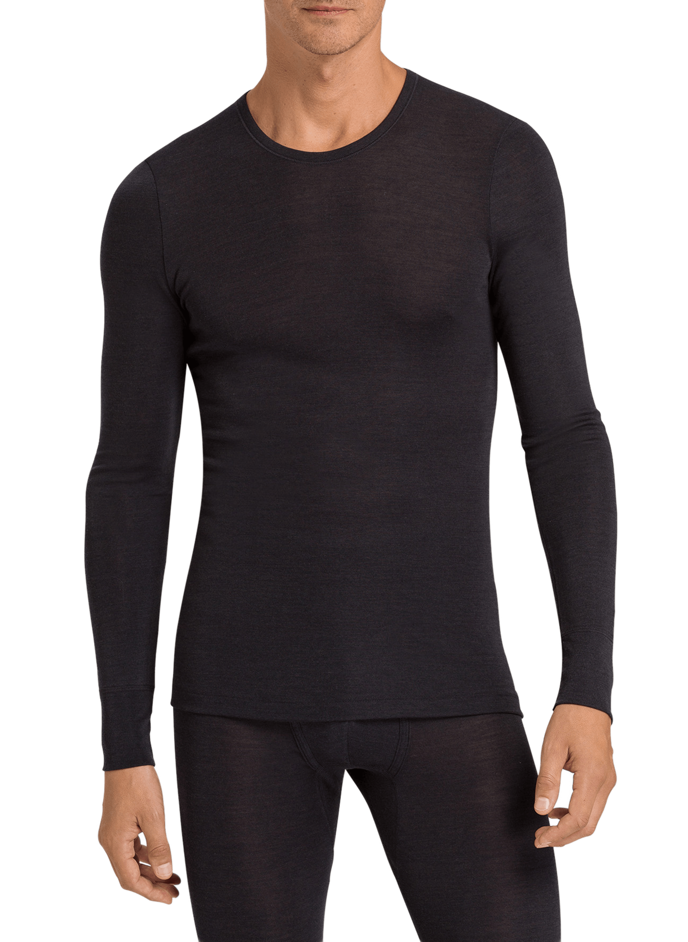 Long-sleeved wool and silk T-shirt HANRO Grey