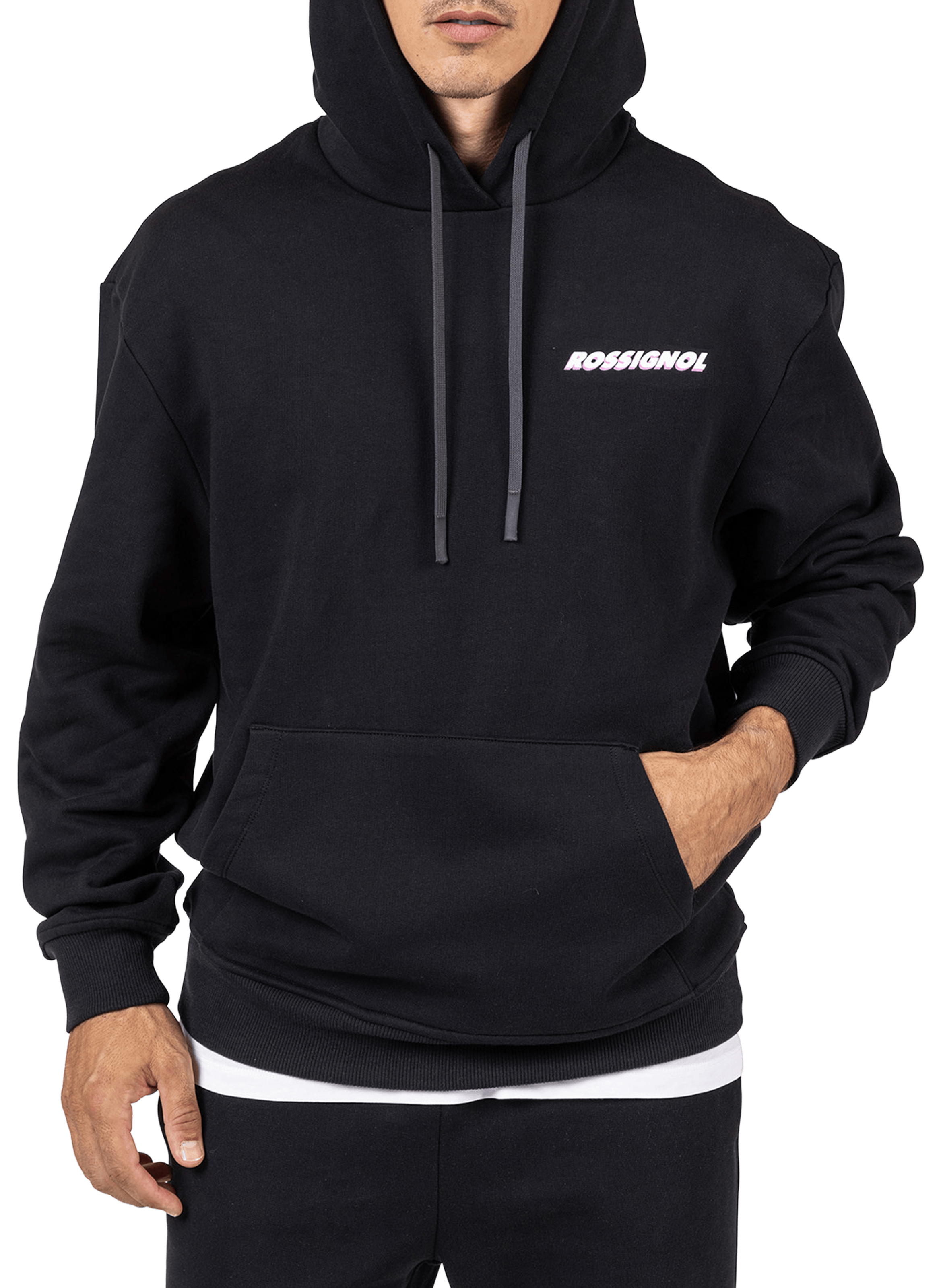 Sweat imprimé marque à capuche en coton ROSSIGNOL Noir