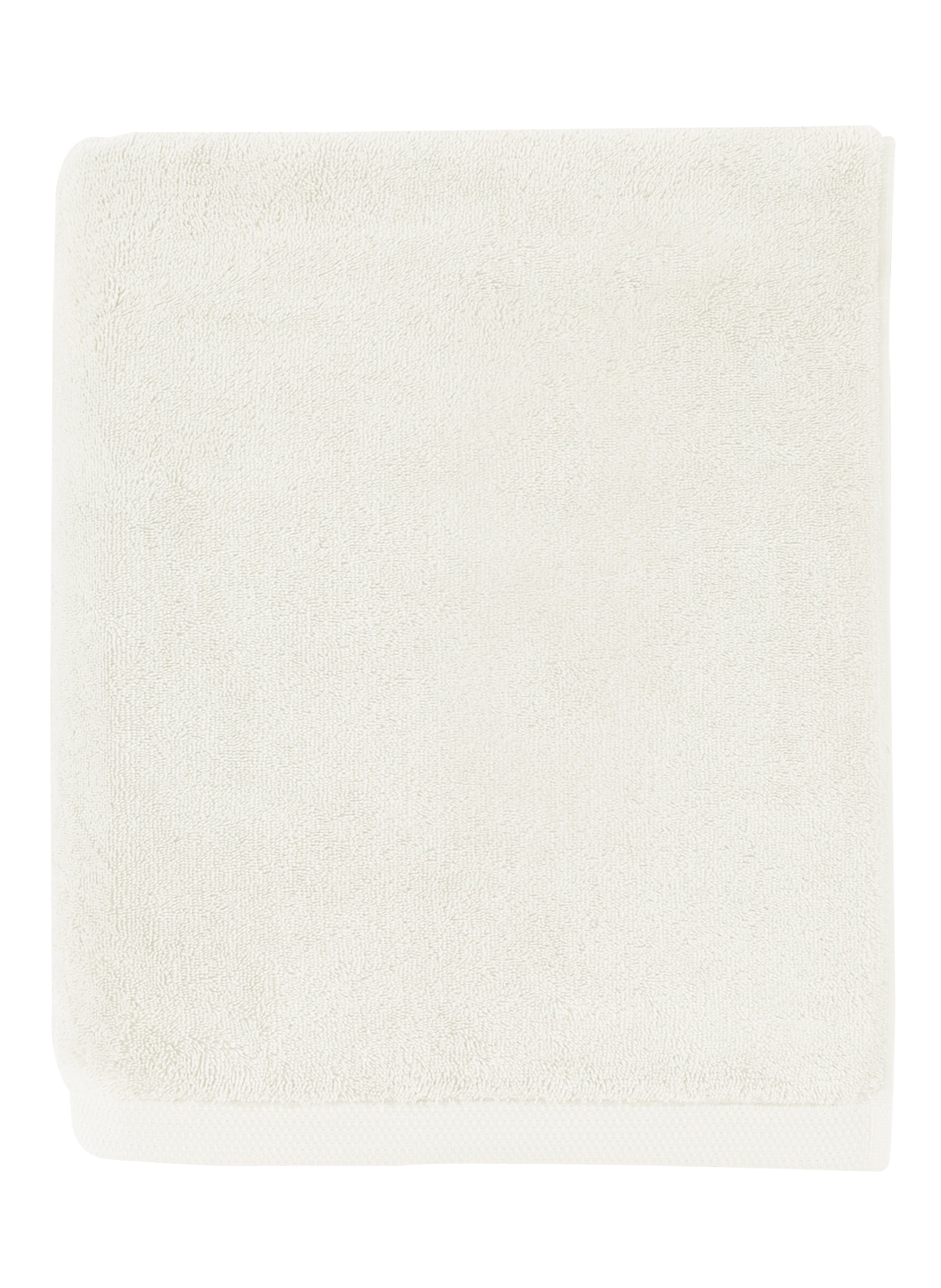 Drap de bain uni en coton peigné biologique, essentiel  Blanc meringue