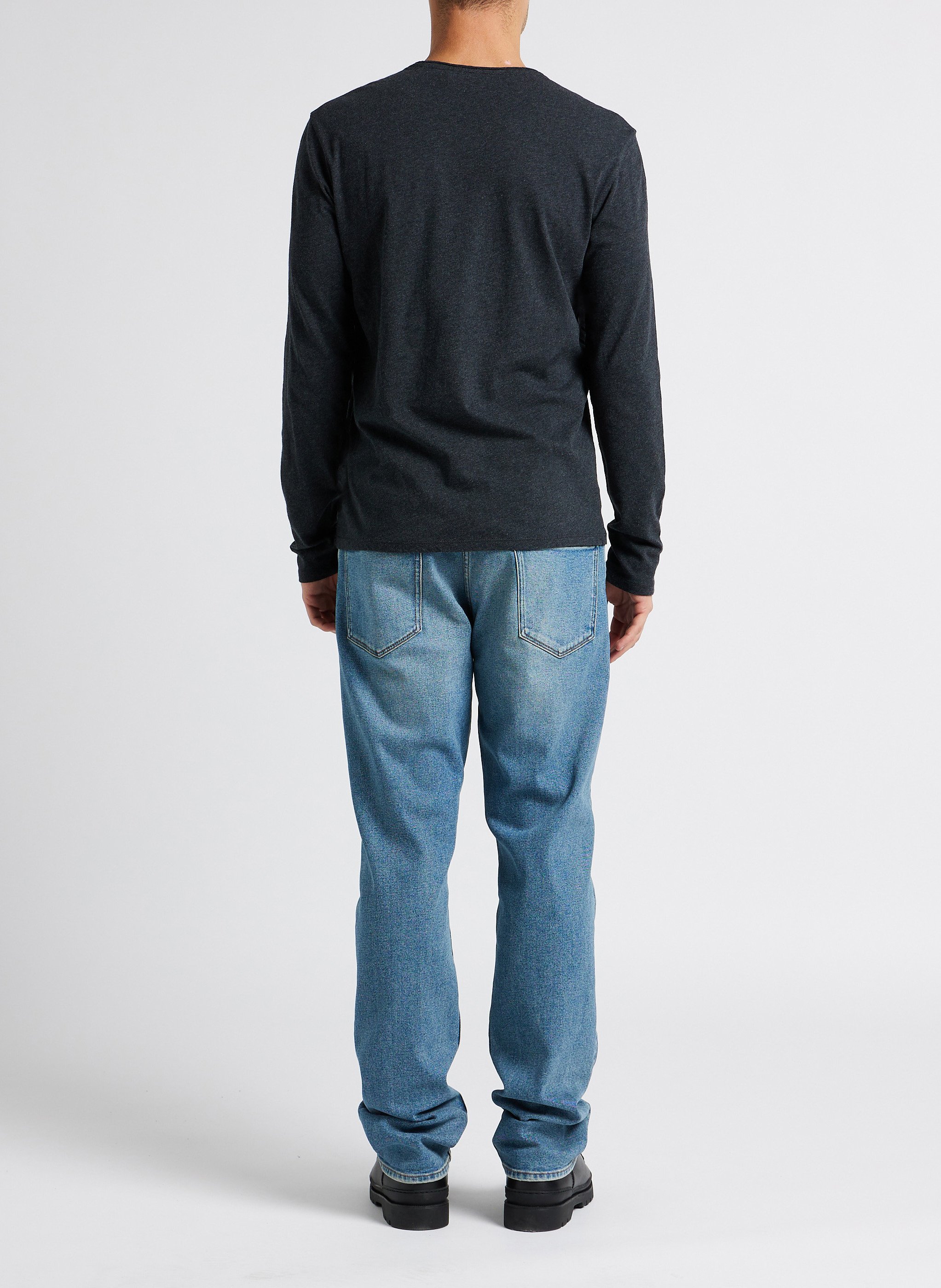 Tee-shirt col rond en coton Gris