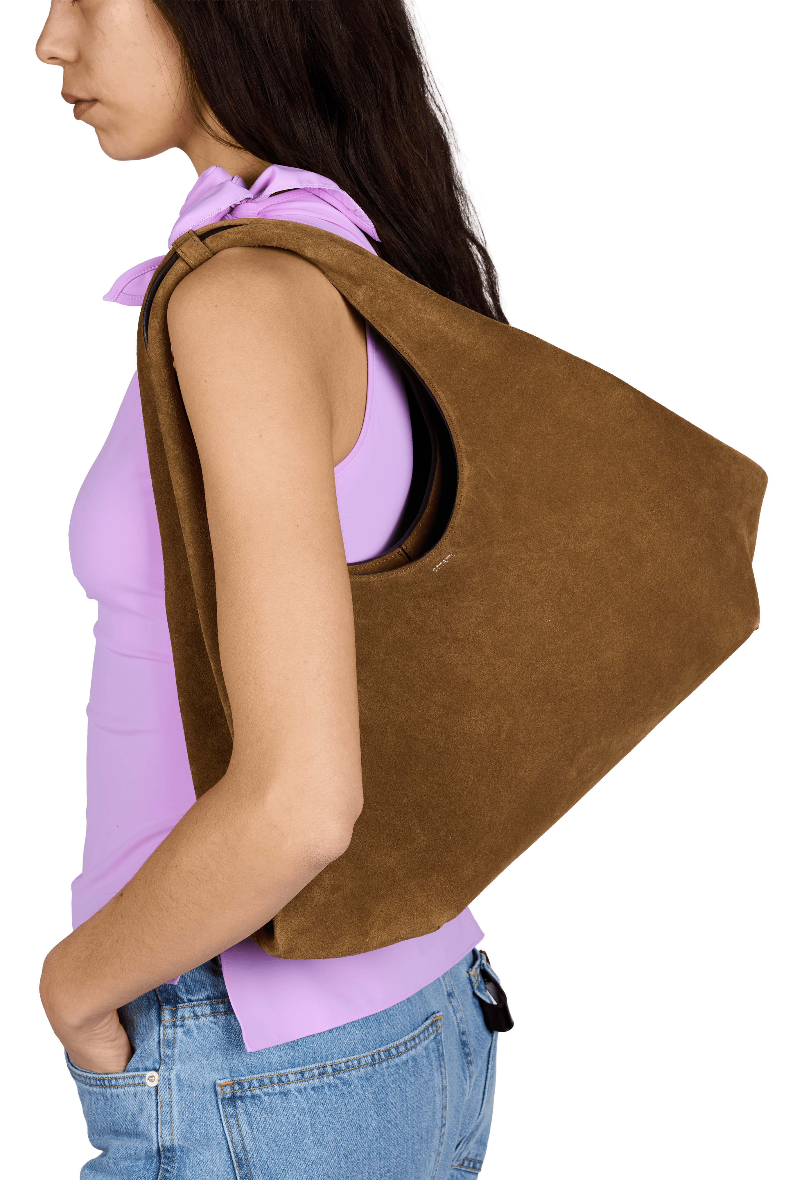 Sac à main en daim COPERNI Marron