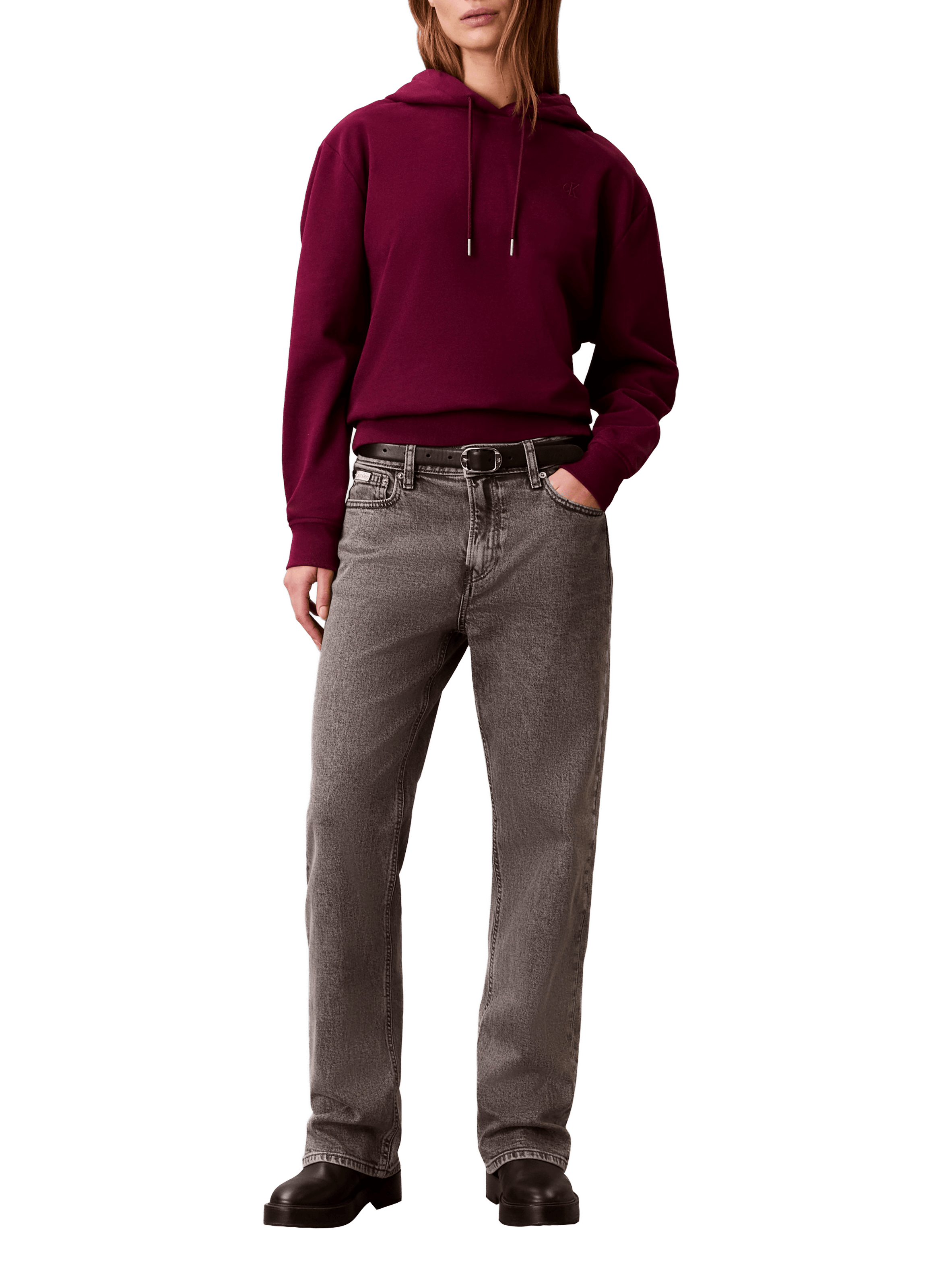 Hoodie en coton CALVIN KLEIN Rose