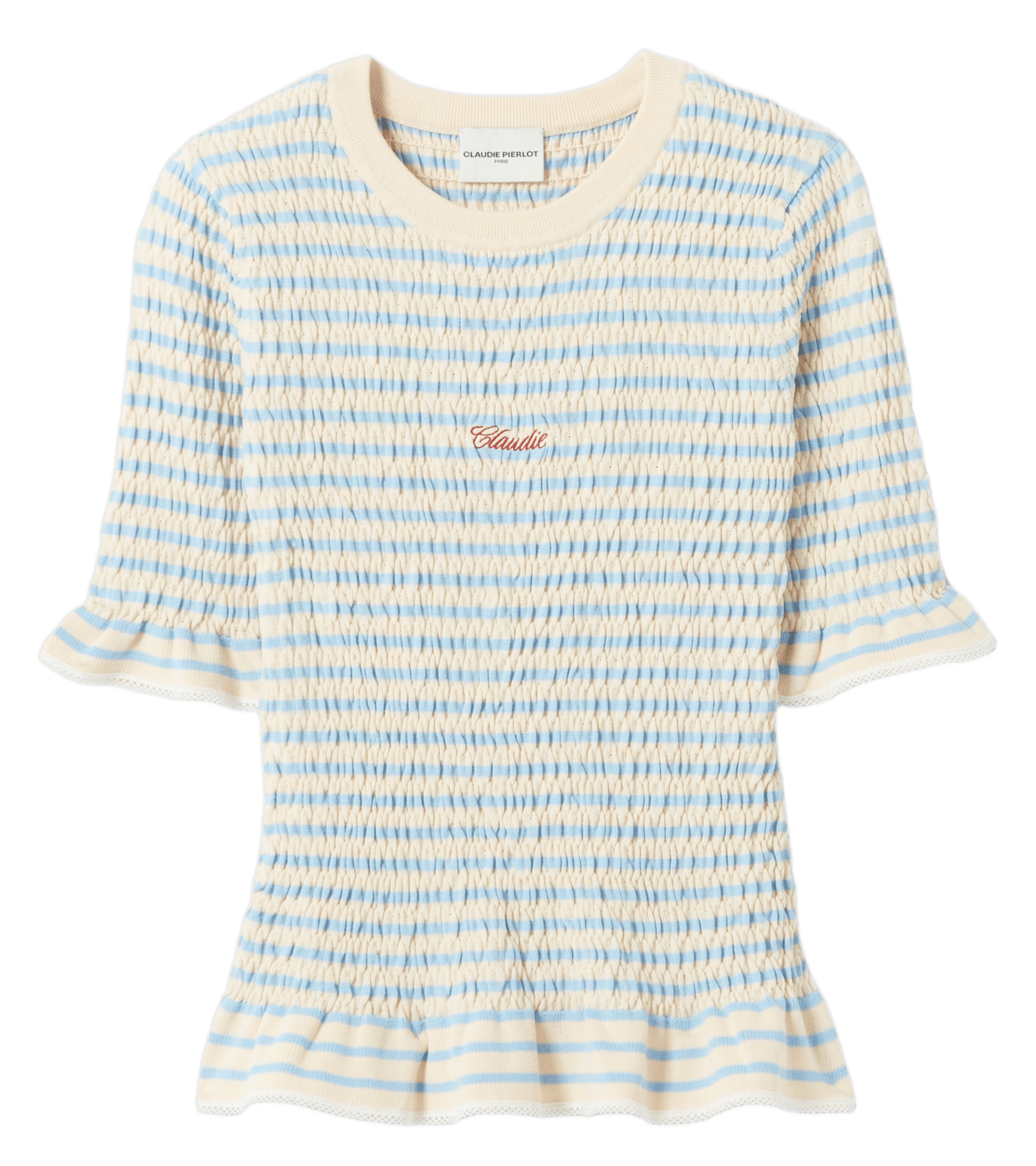 Top ajusté col rond en maille CLAUDIE PIERLOT Multicolore