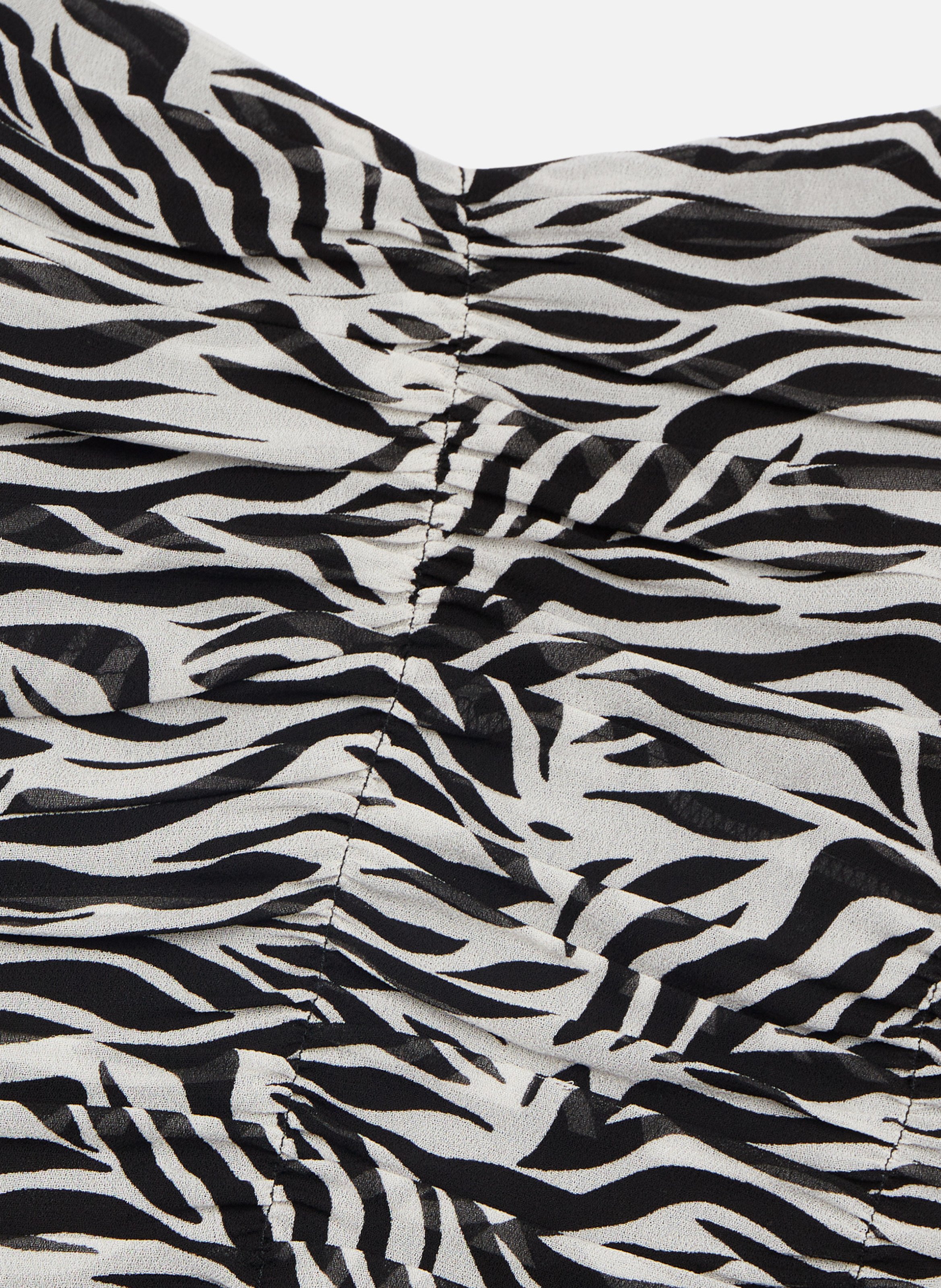 Top bustier à fronces imprimé THE KOOPLES Noir