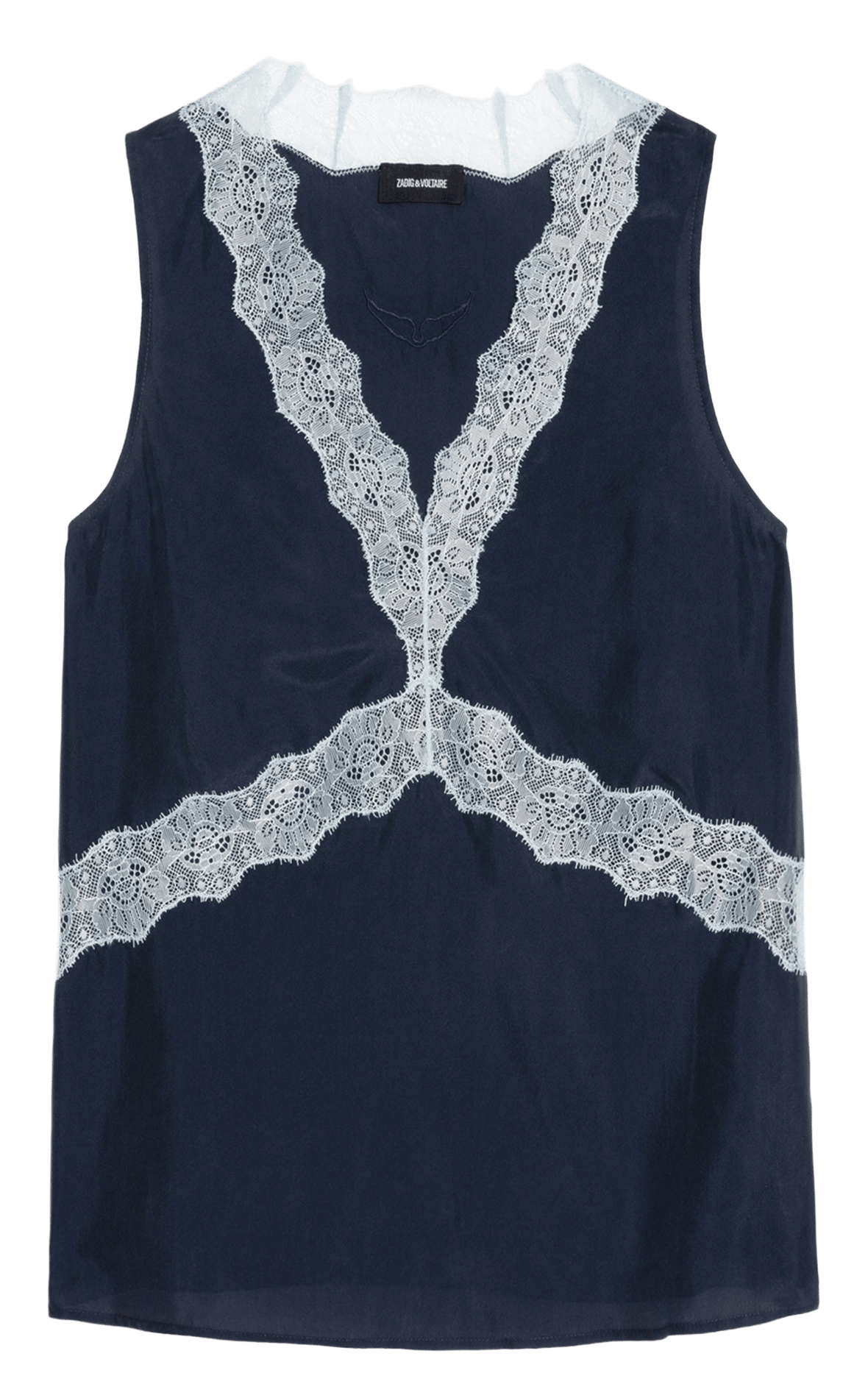 Top droit col v en soie tasao ZADIG&VOLTAIRE Bleu