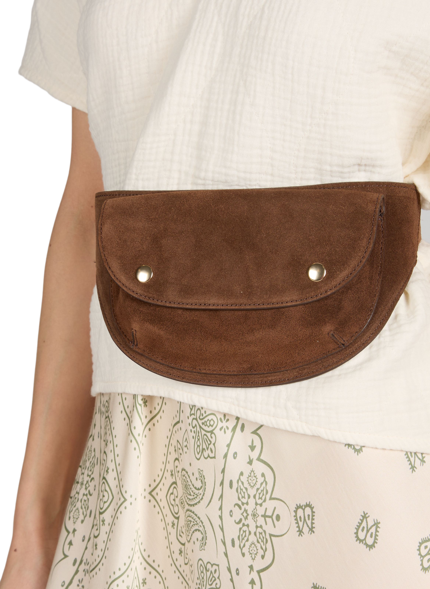 Sac ceinture Arizona en cuir suédé NAT & NIN Marron