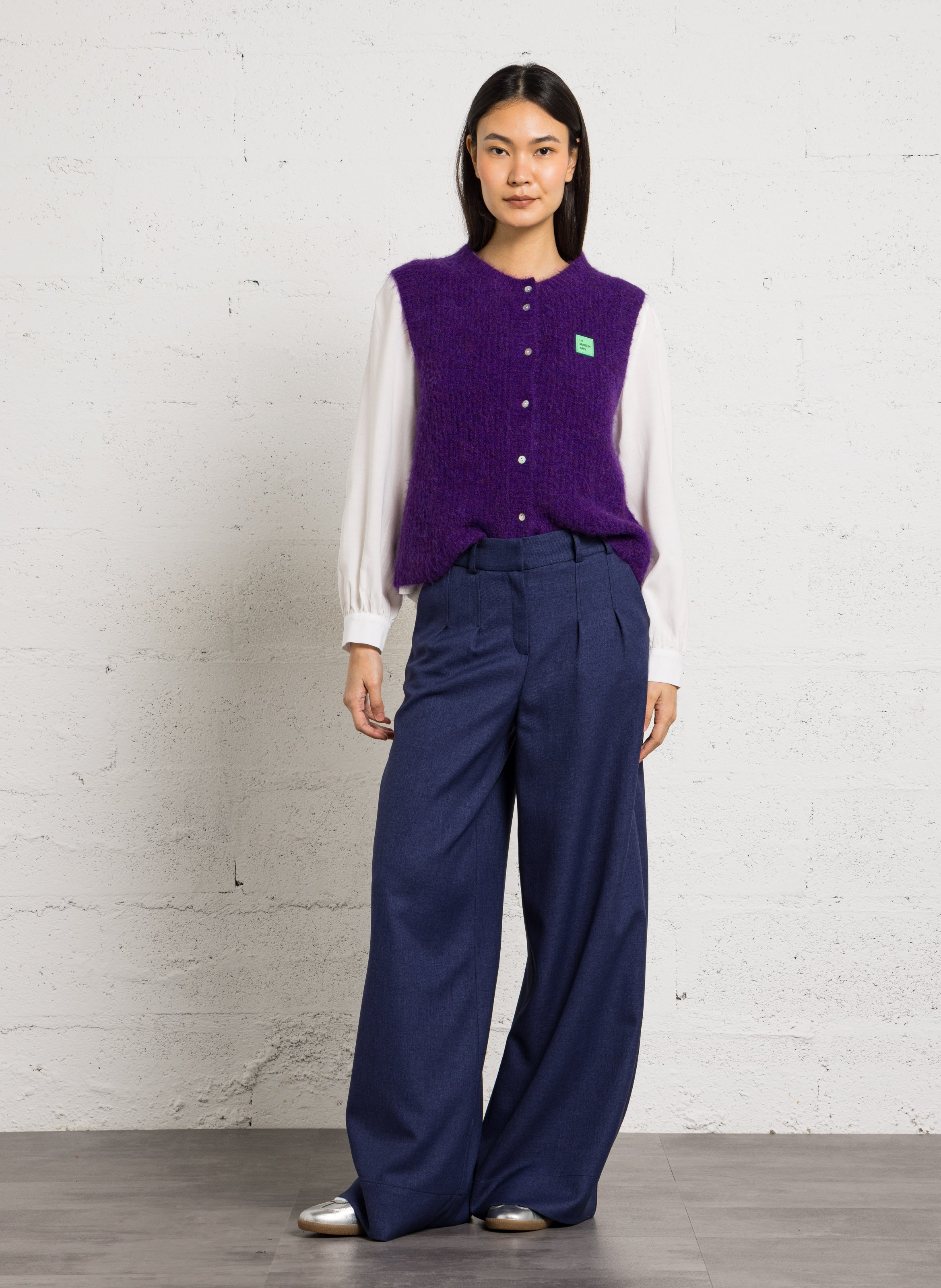 Gilet sans manches en maille duveteuse east AMERICAN VINTAGE Violet