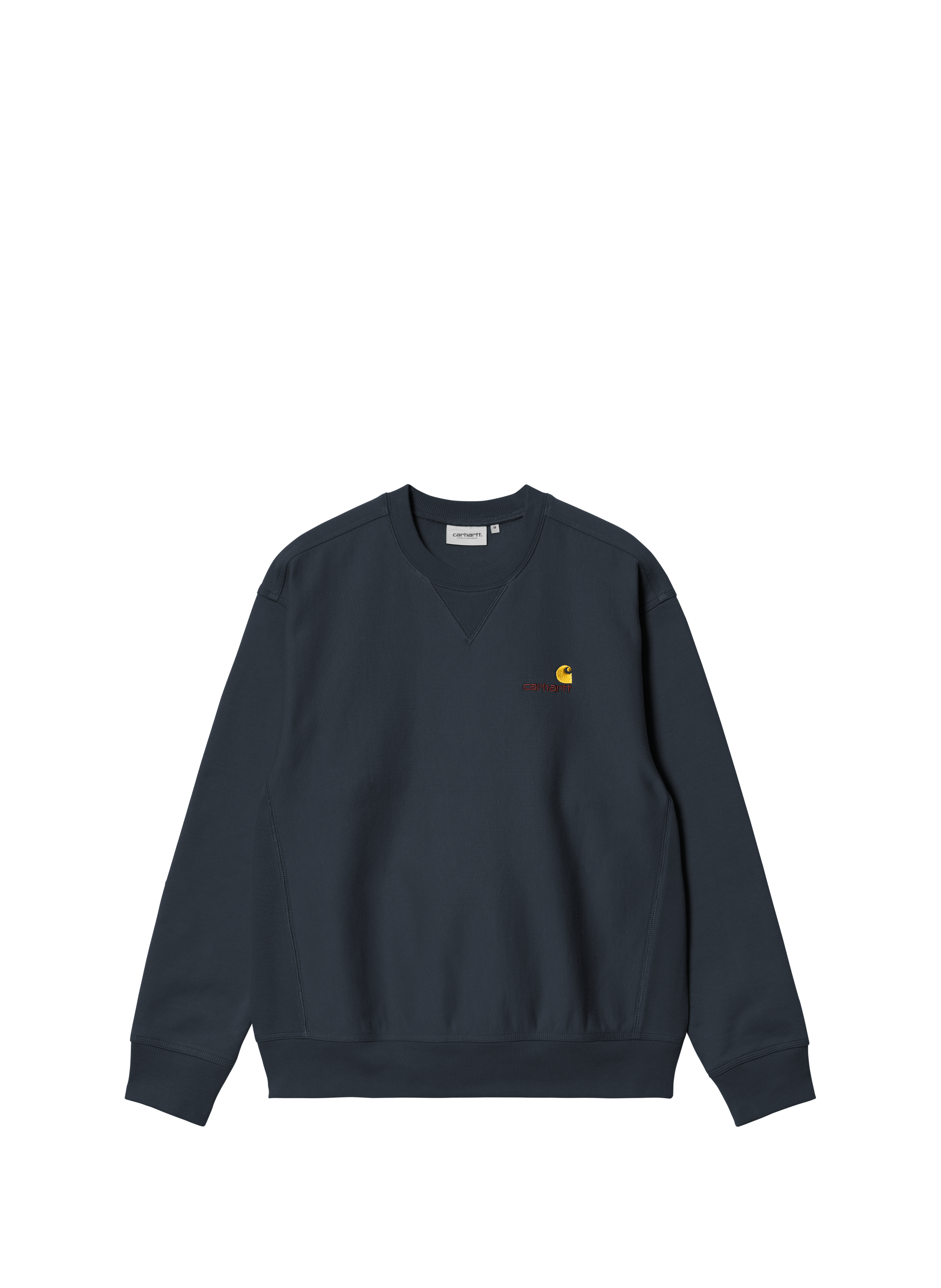 Straight sweatshirt with embroidered cotton logo American Script Sweatshirt Deep night