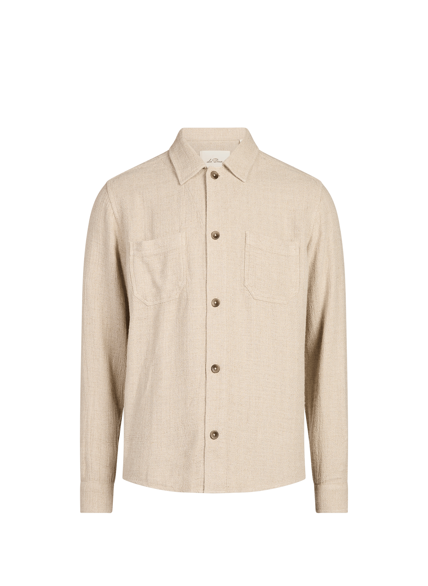 Chemise droite en coton mélangé LES DEUX Beige