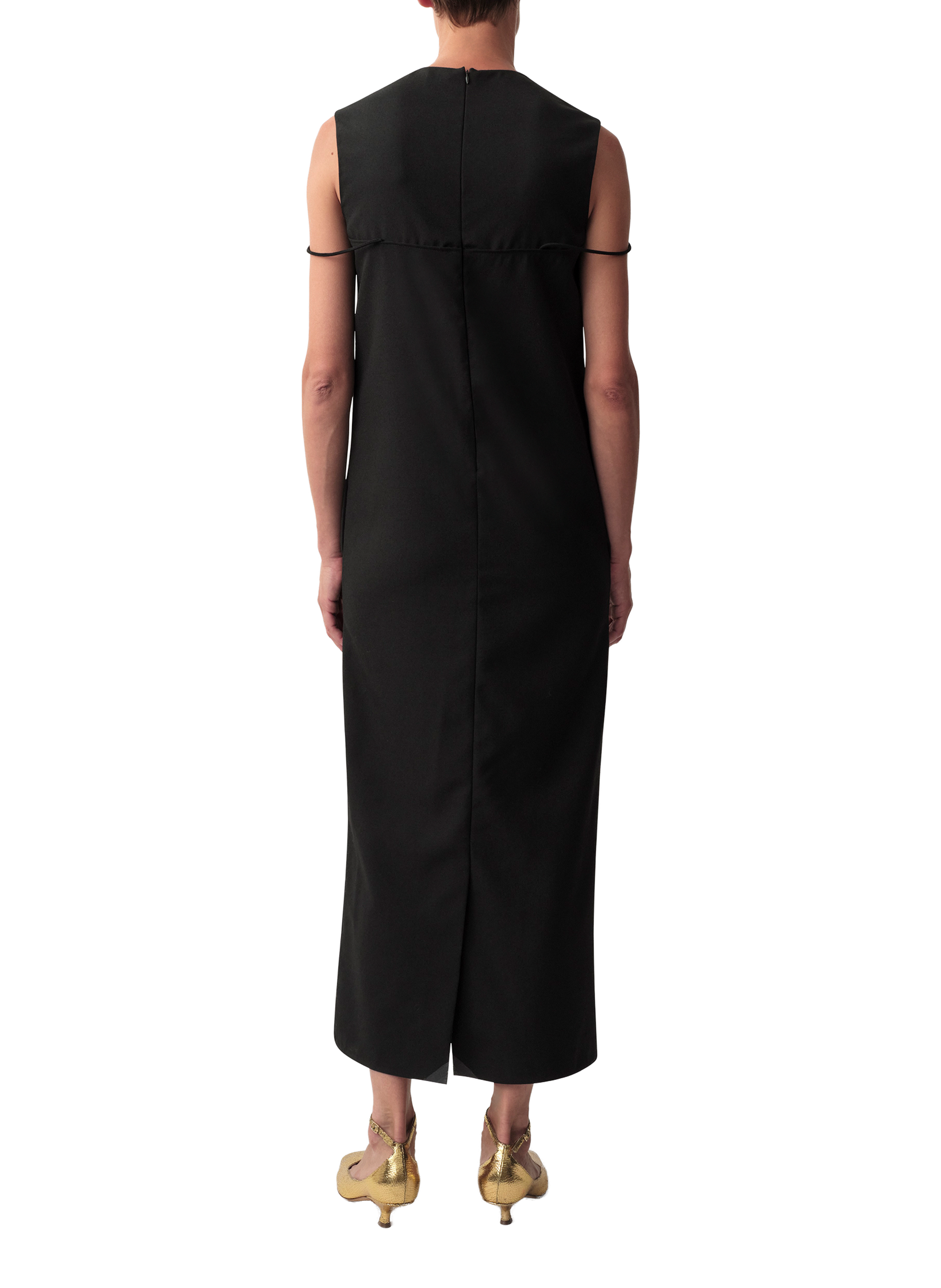 Robe longue Pina en laine Calvin Klein Collection Noir