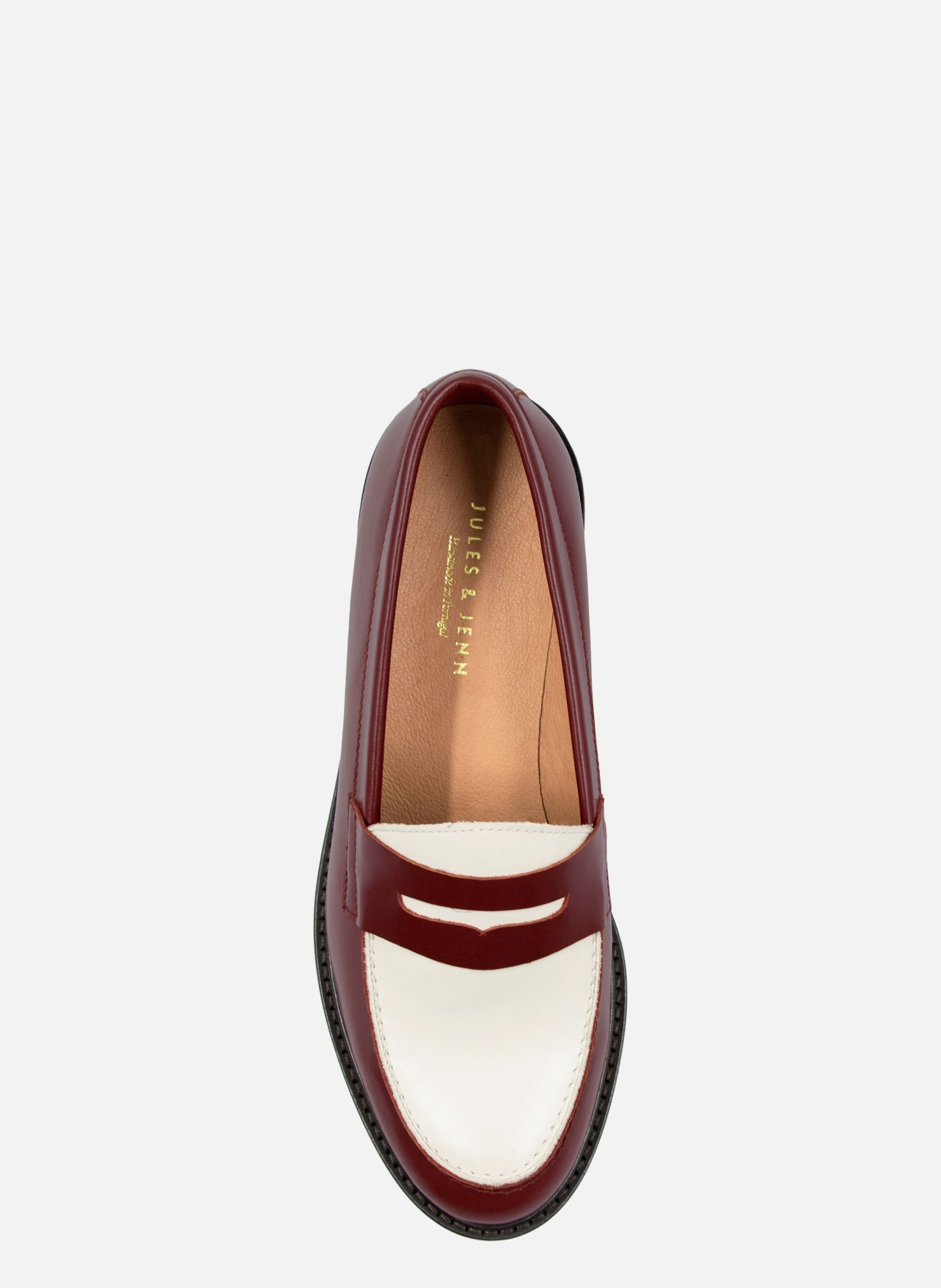 Mocassins cuir lisse JULES & JENN Rouge