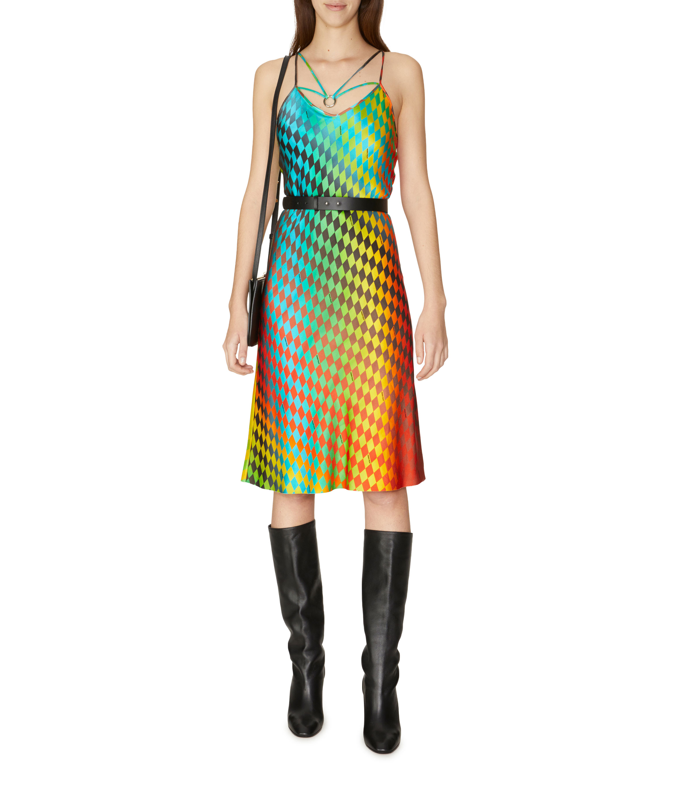 Robe en soie à bretelles asymétriques PRIVATE POLICY Multicolore