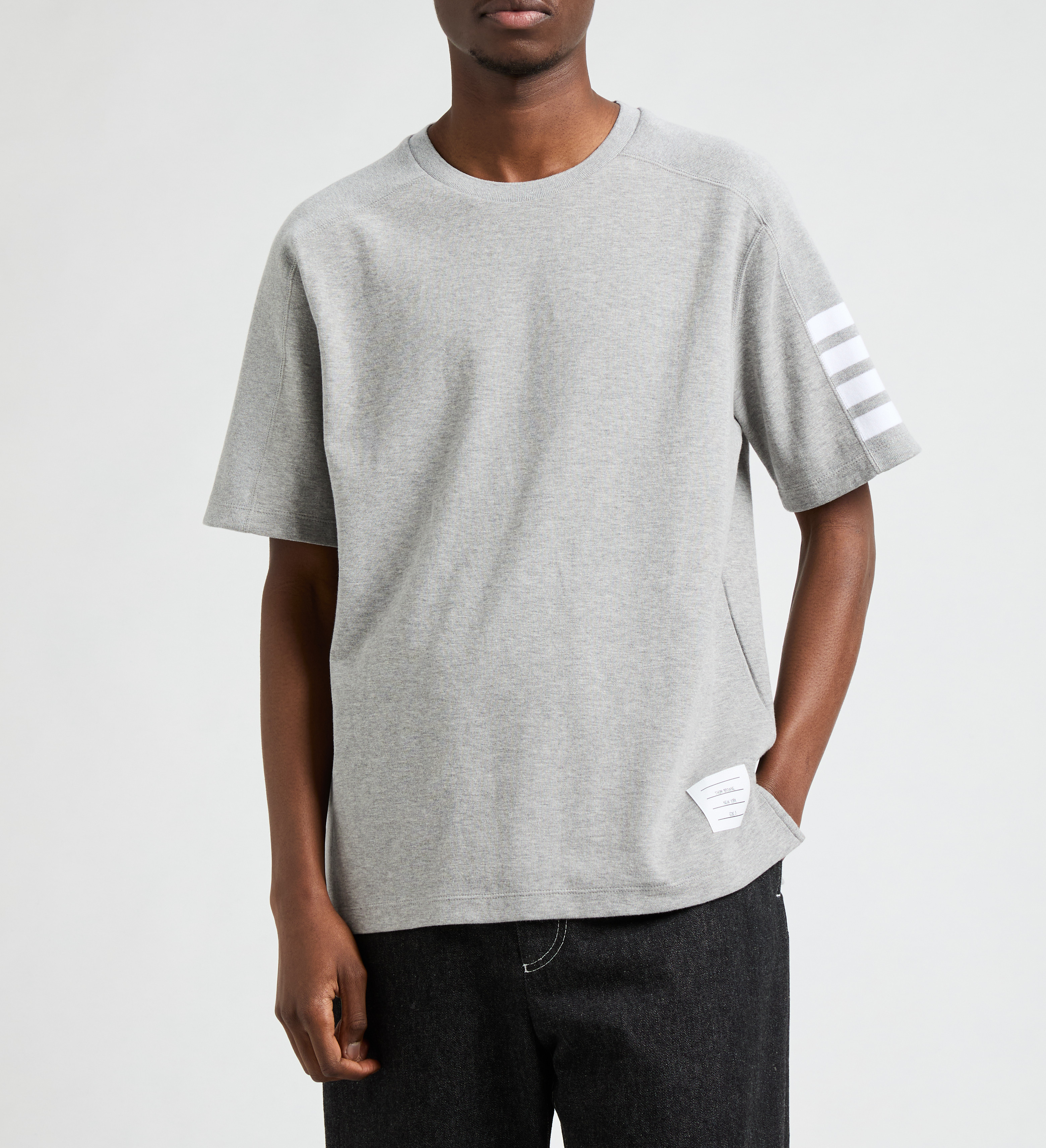 T-shirt met strepen THOM BROWNE Grijs