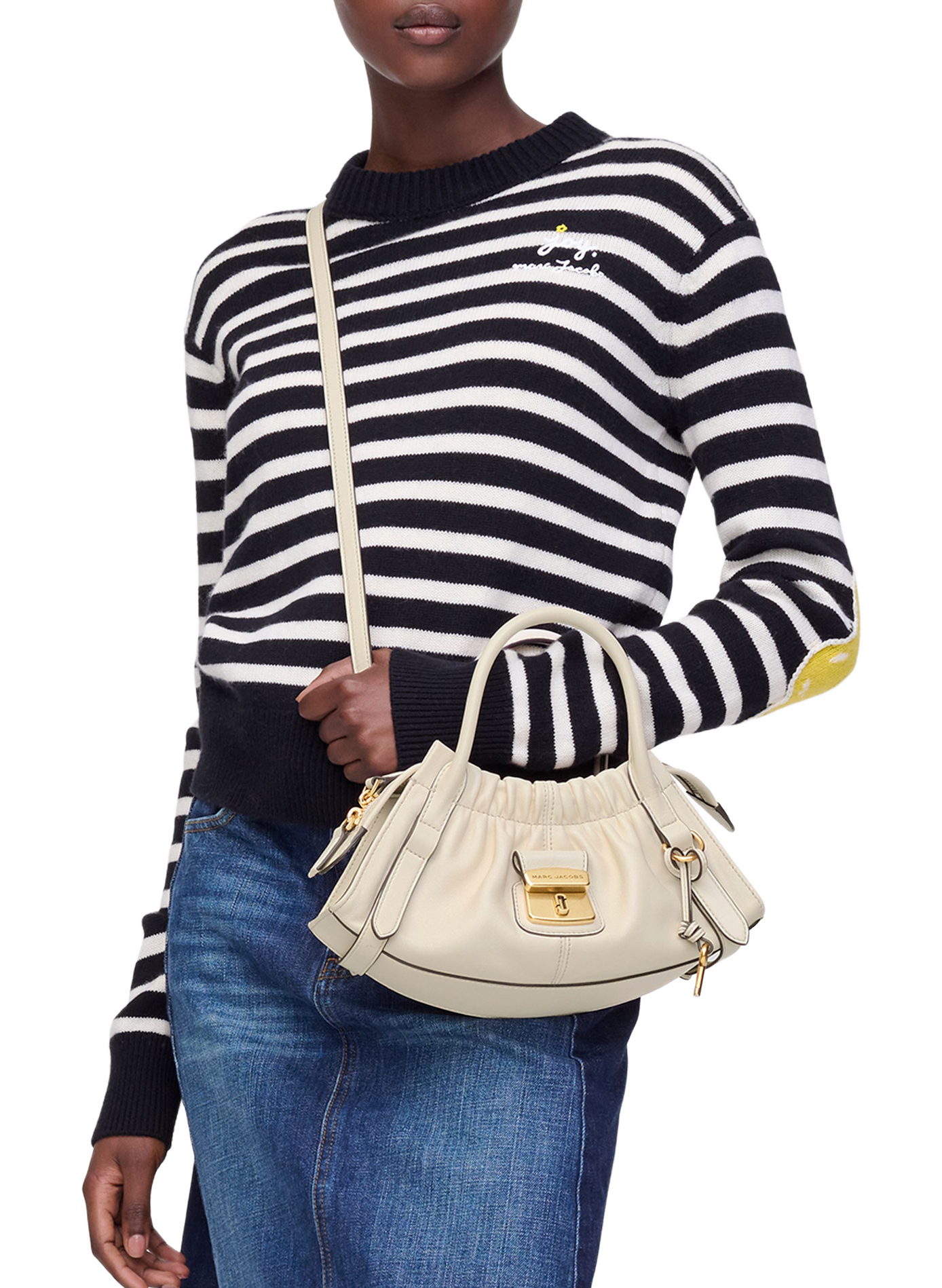 Sac The Cristina Small Satchel en cuir MARC JACOBS Blanc