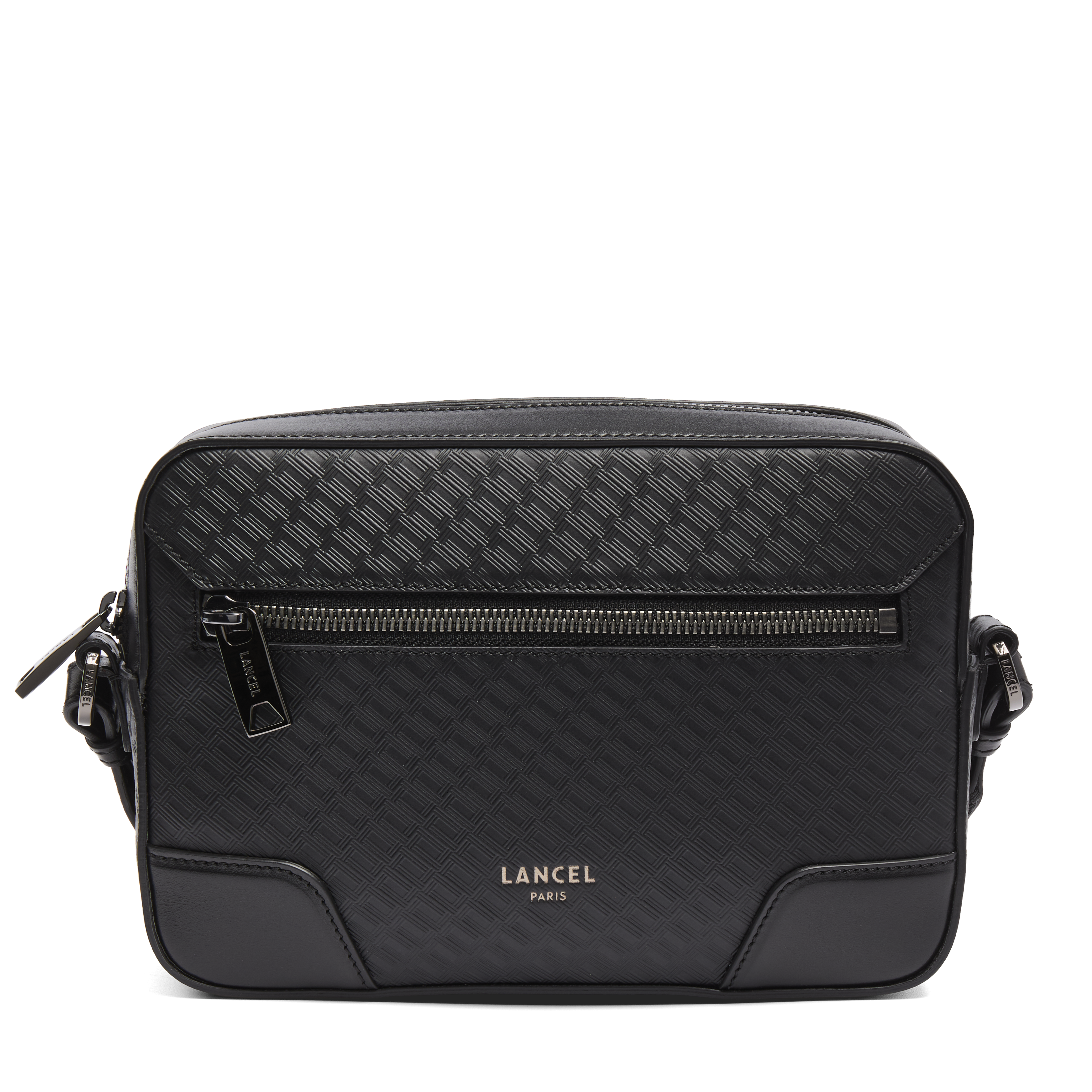 Sac camera charlie de lancel en animation monogramme micro logo : cuirs de vachette lisse & embosse LANCEL Noir