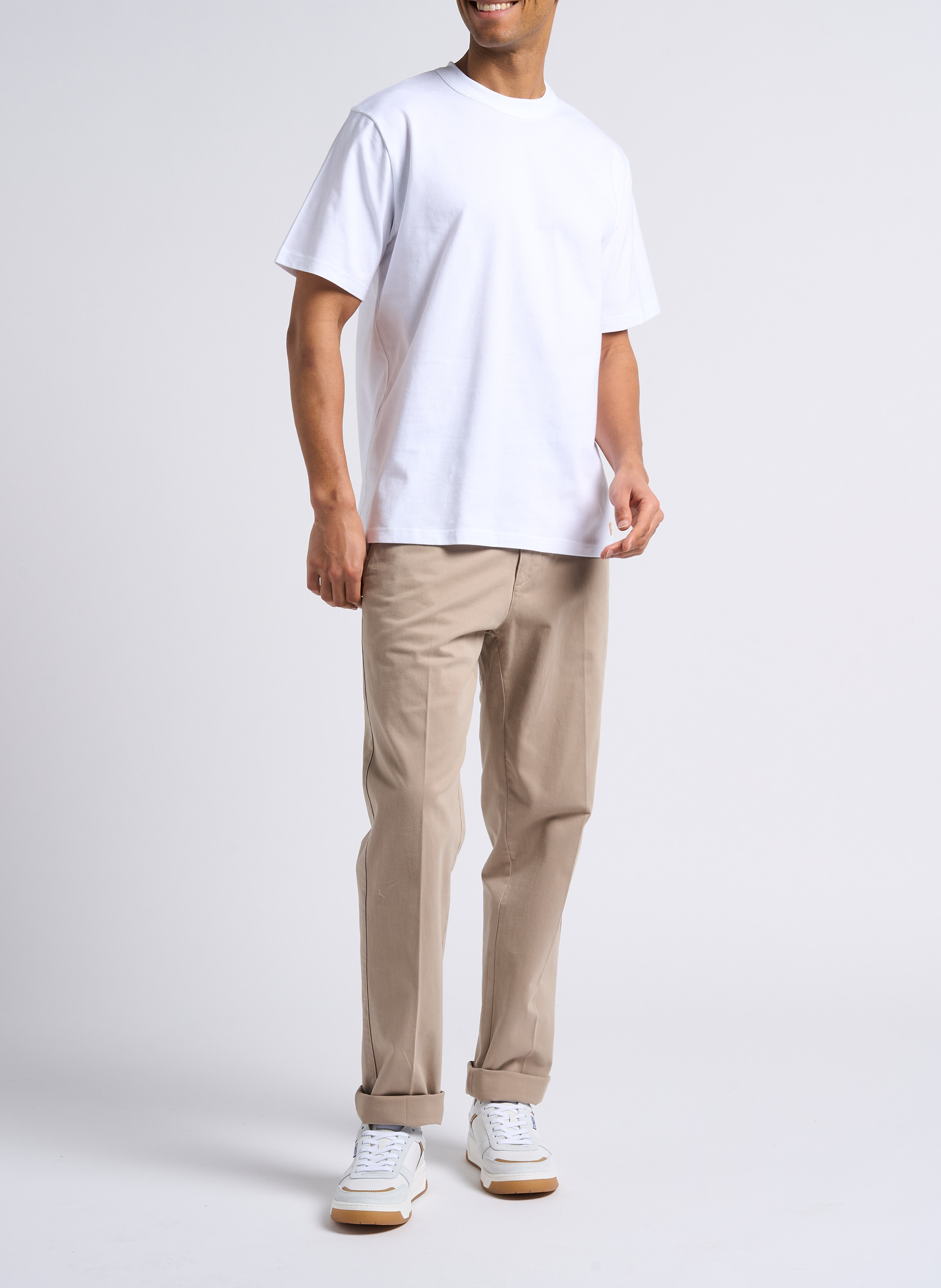 Rechte T-shirt met ronde hals van biologisch katoen Callac ARMOR-LUX Wit