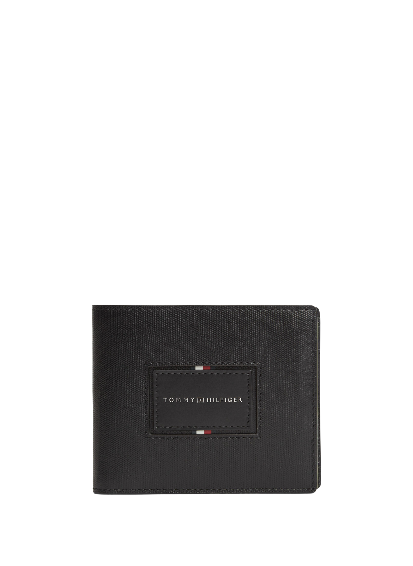 Textured leather flap wallet TOMMY HILFIGER Black