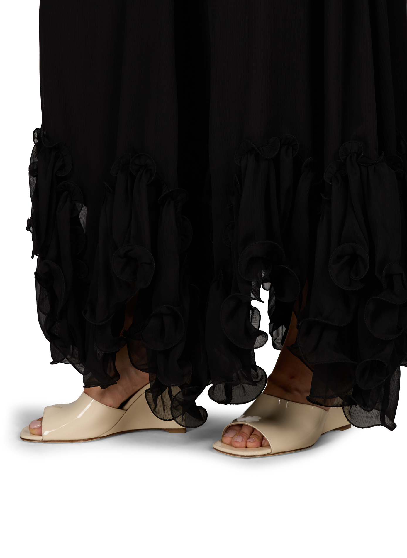Flounced dress with short sleeves ROTATE Black