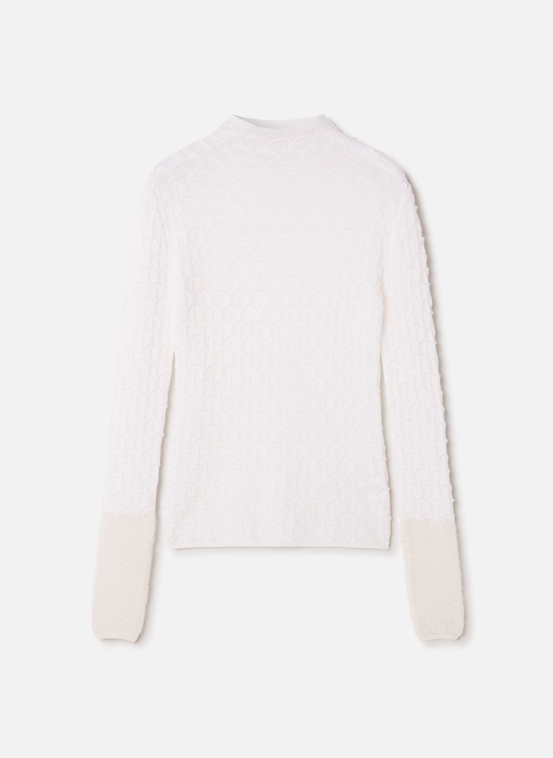 Haut col montant en laine et en mohair LANVIN Blanc