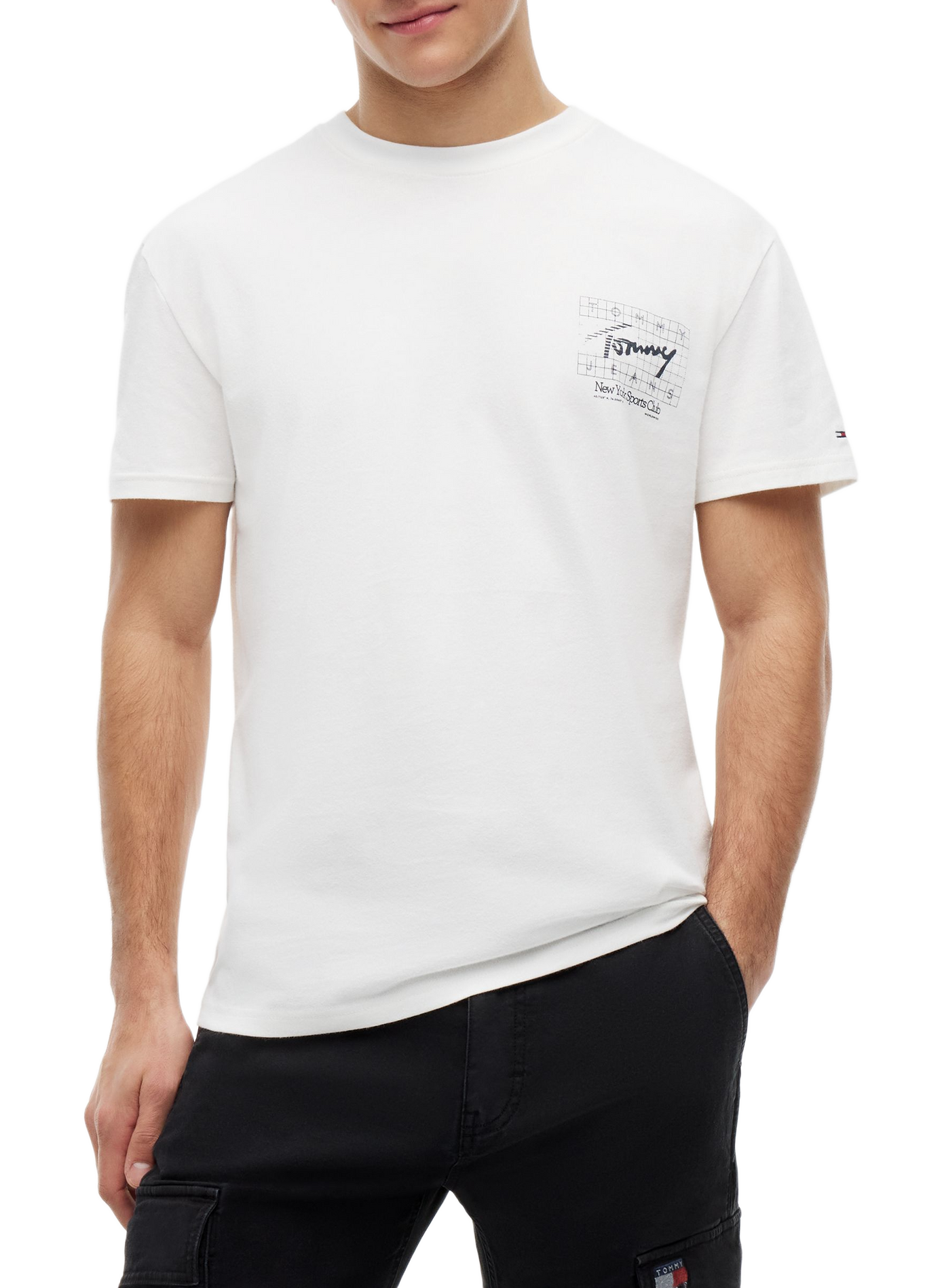 Spot-print cotton T-shirt TOMMY HILFIGER White