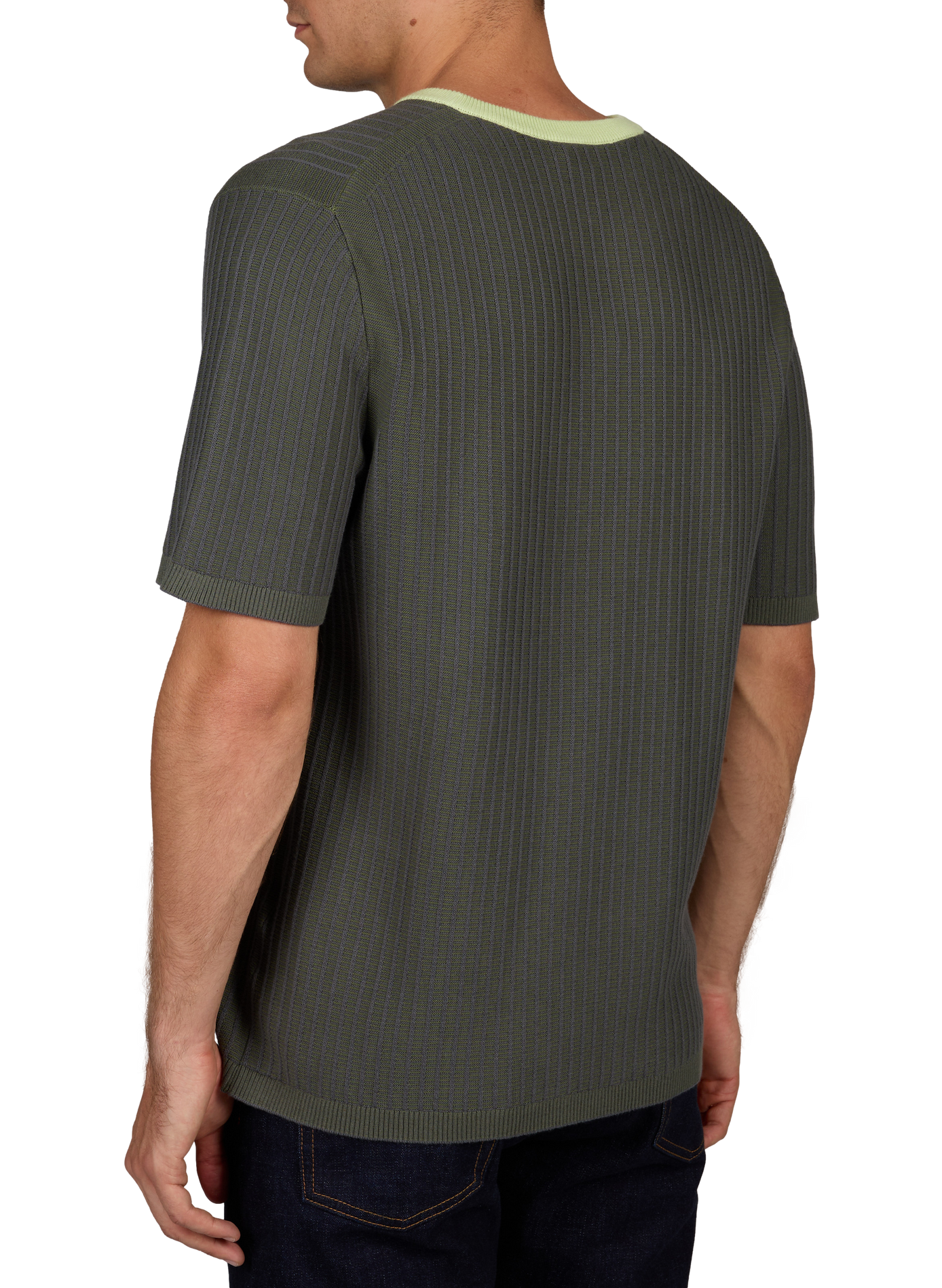 T-shirt côtelé à rayures en coton PAUL SMITH Gris