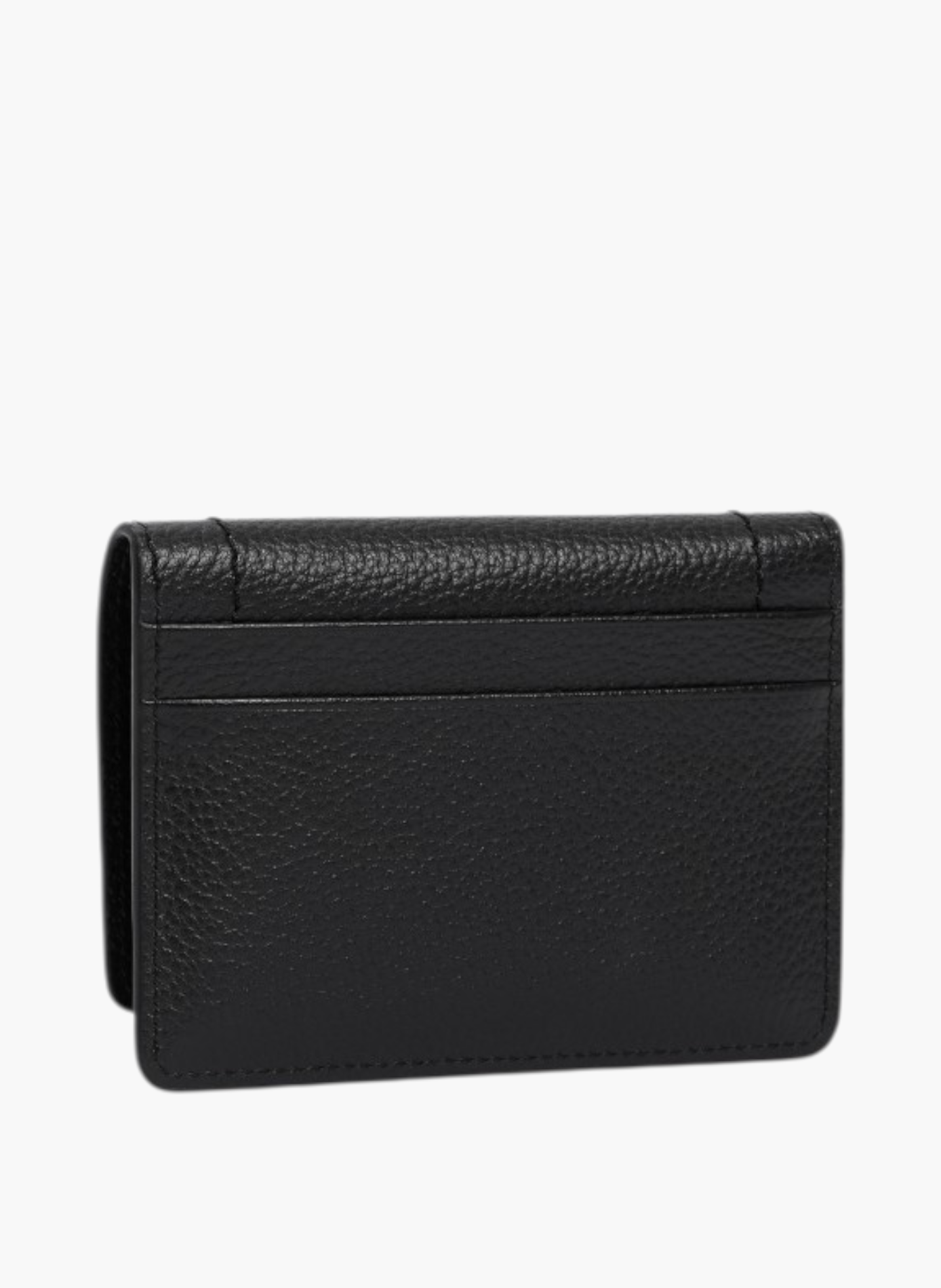 Petit porte cartes à rabat louison en cuir grainé LE TANNEUR Noir