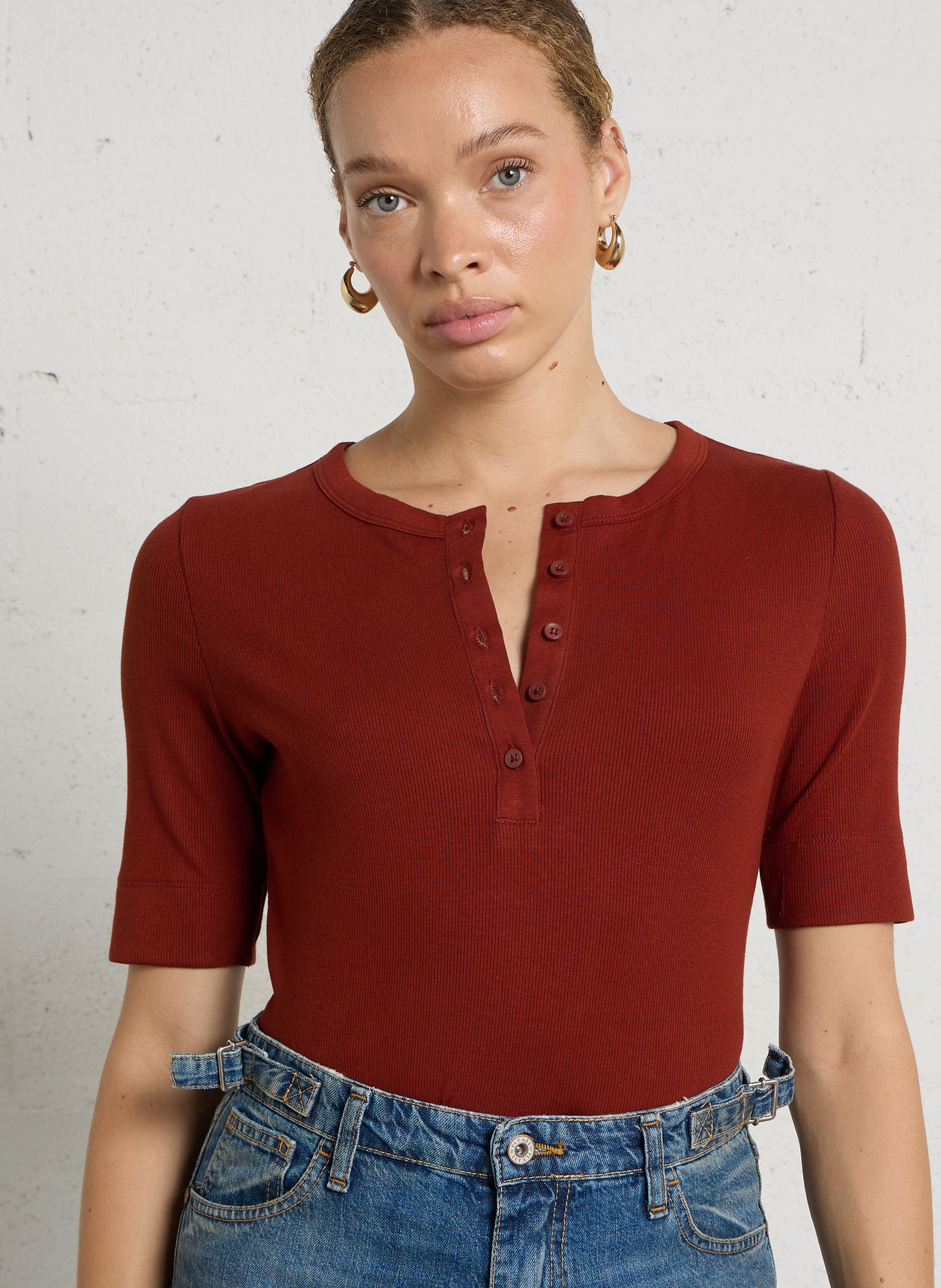 Tee-shirt droit col rond tessy MAISON 123 Rouge