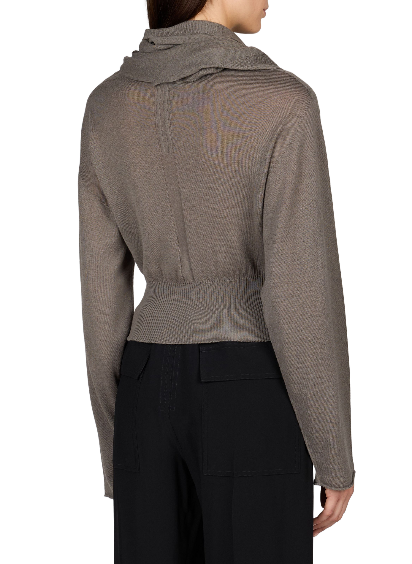 Straight wool sweater with a crew neck RICK OWENS Brown