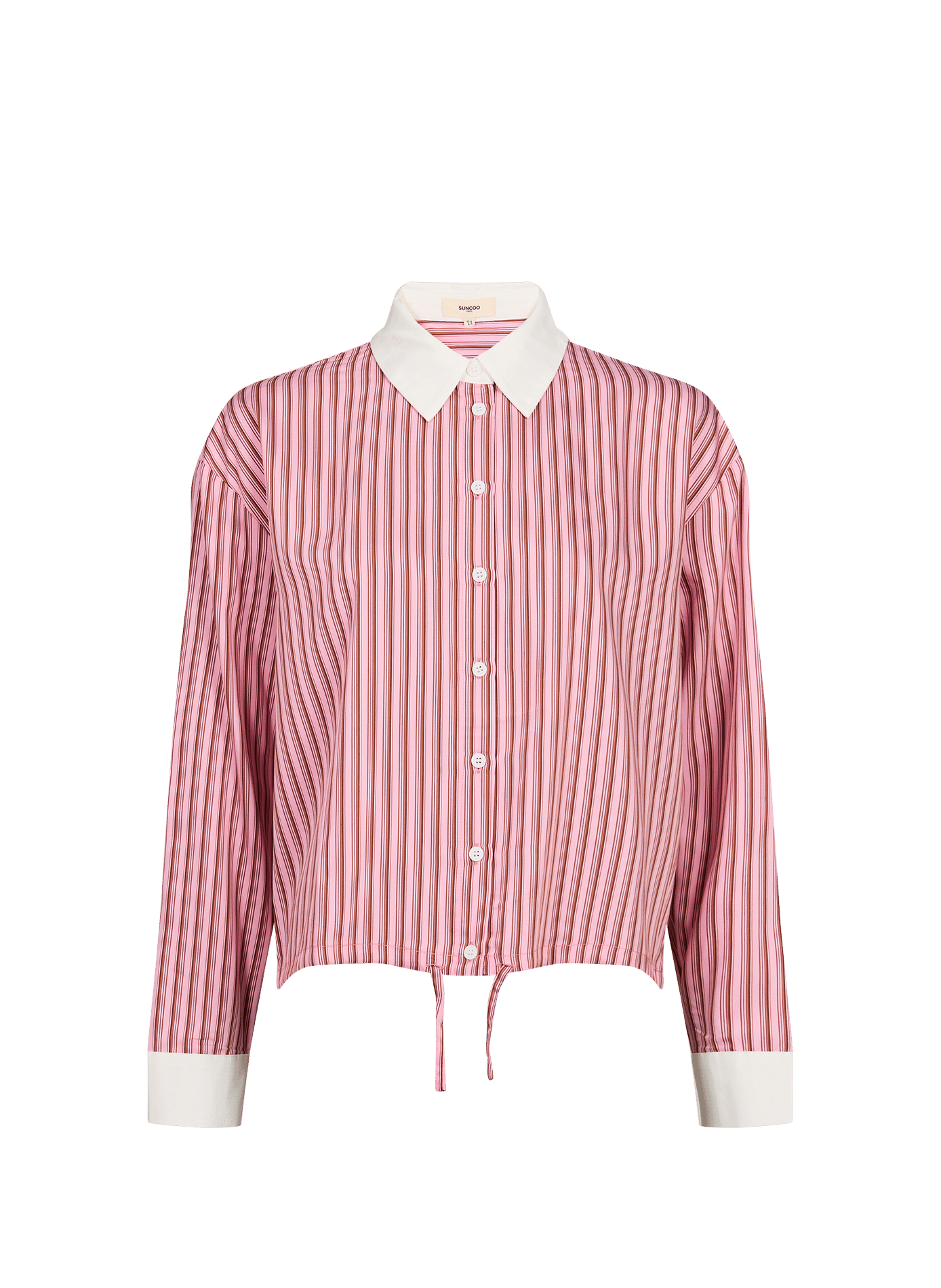 Classic Striped Shirt with Collar SUNCOO Pink